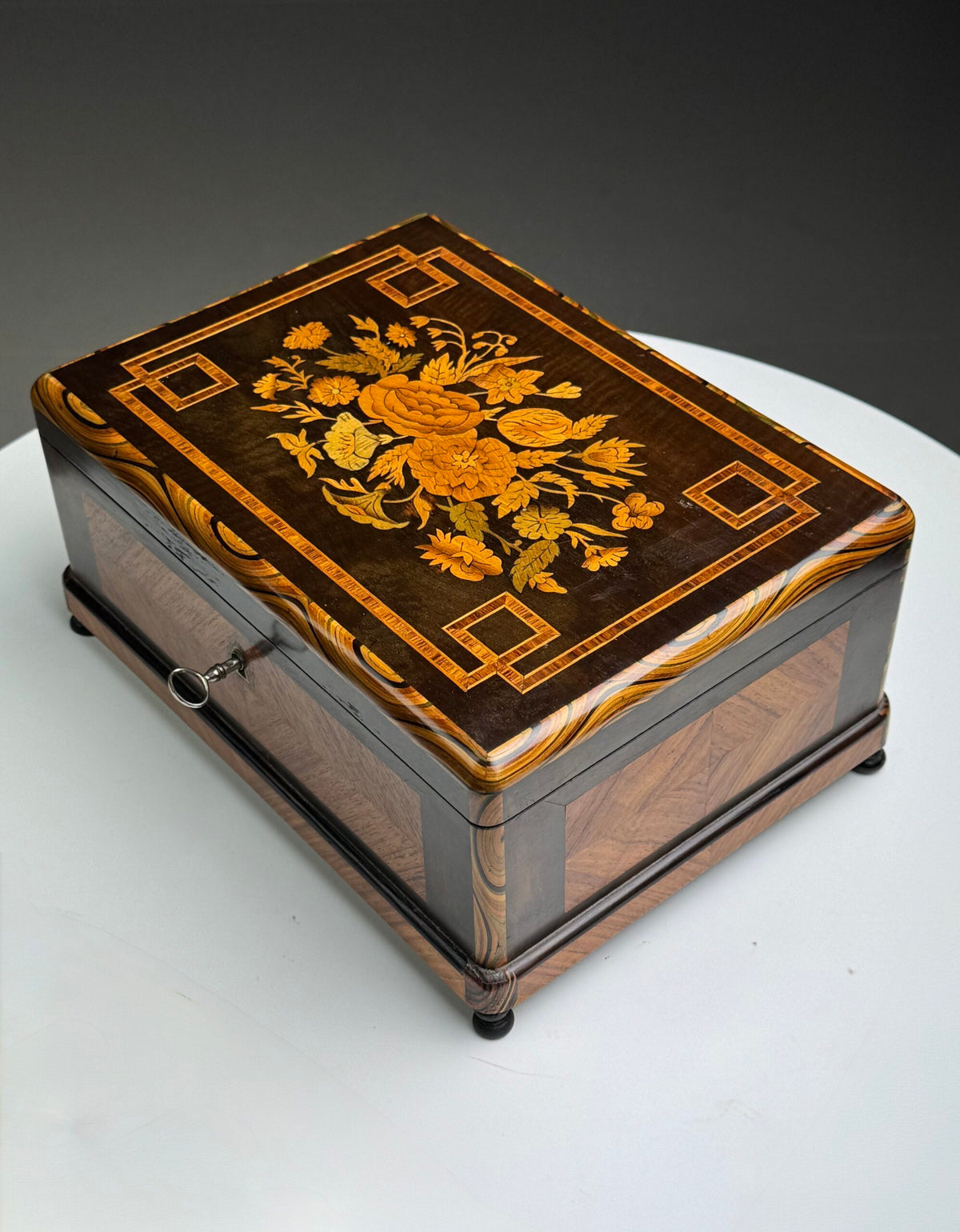 Dutch Marquetry Jewellery Box, Late 19th Century, photo 15