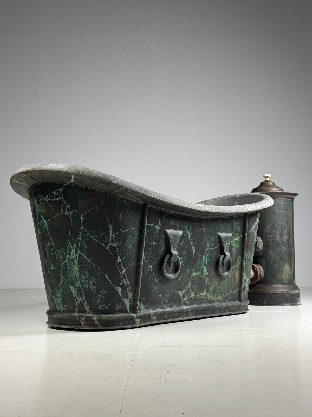 French Faux Marbre Painted Bathtub, c. 1900, photo 8