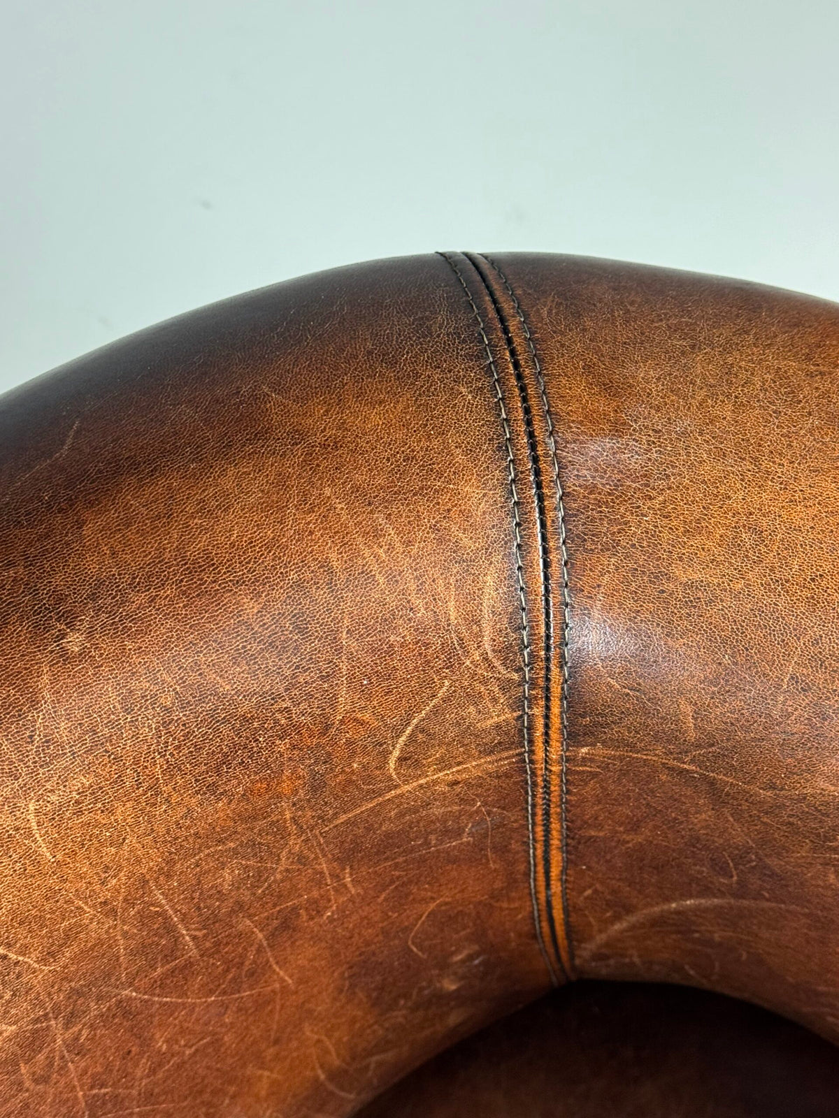 Pair of Sheepskin Club Chairs with Pouf, photo 6