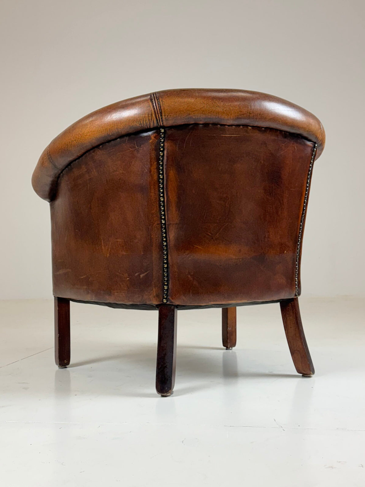 Pair of Sheepskin Club Chairs with Pouf, photo 3