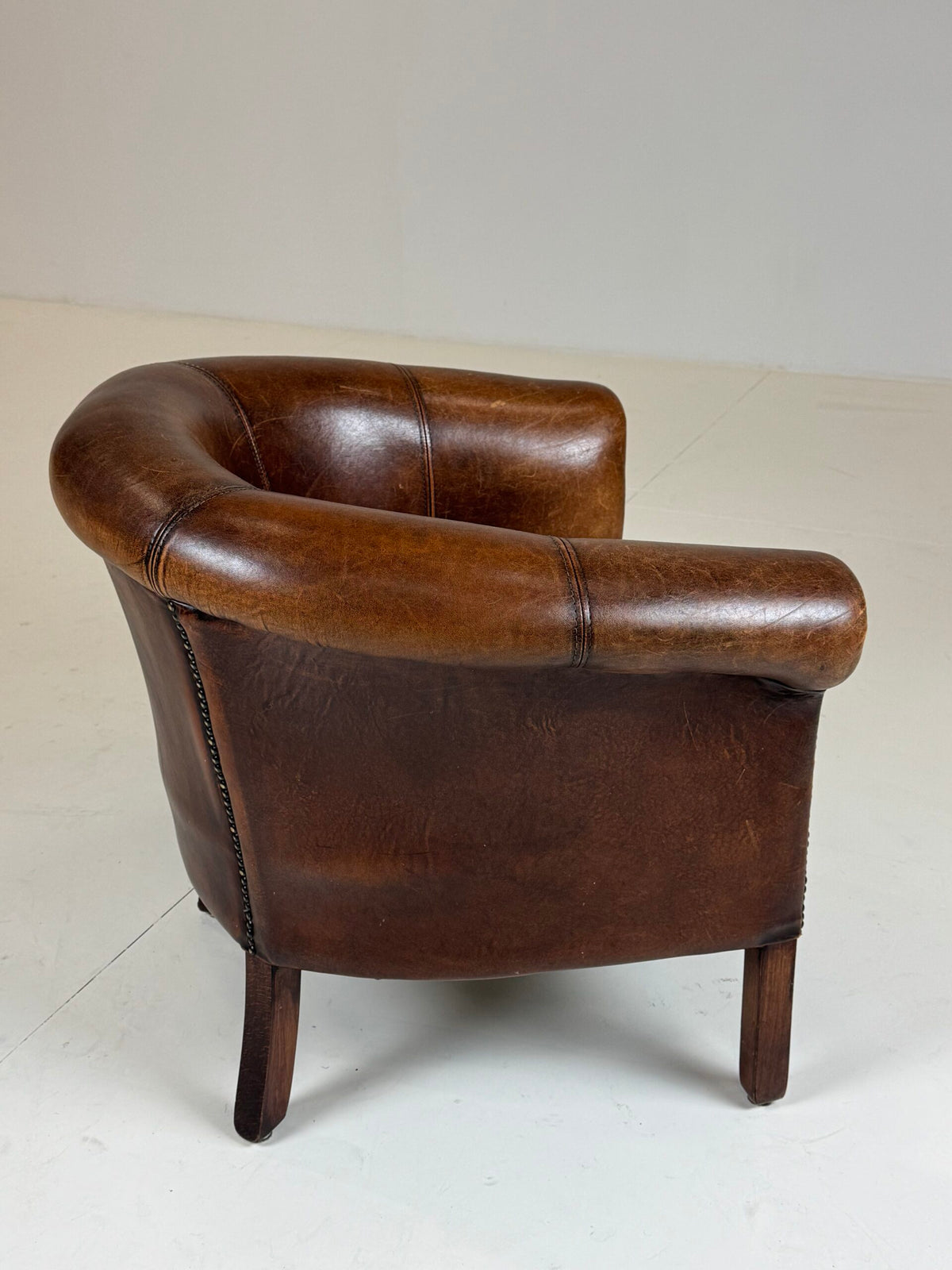 Pair of Sheepskin Club Chairs with Pouf, photo 2