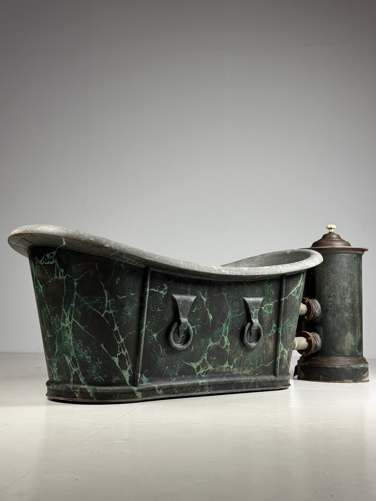 French Faux Marbre Painted Bathtub, c. 1900, photo 1