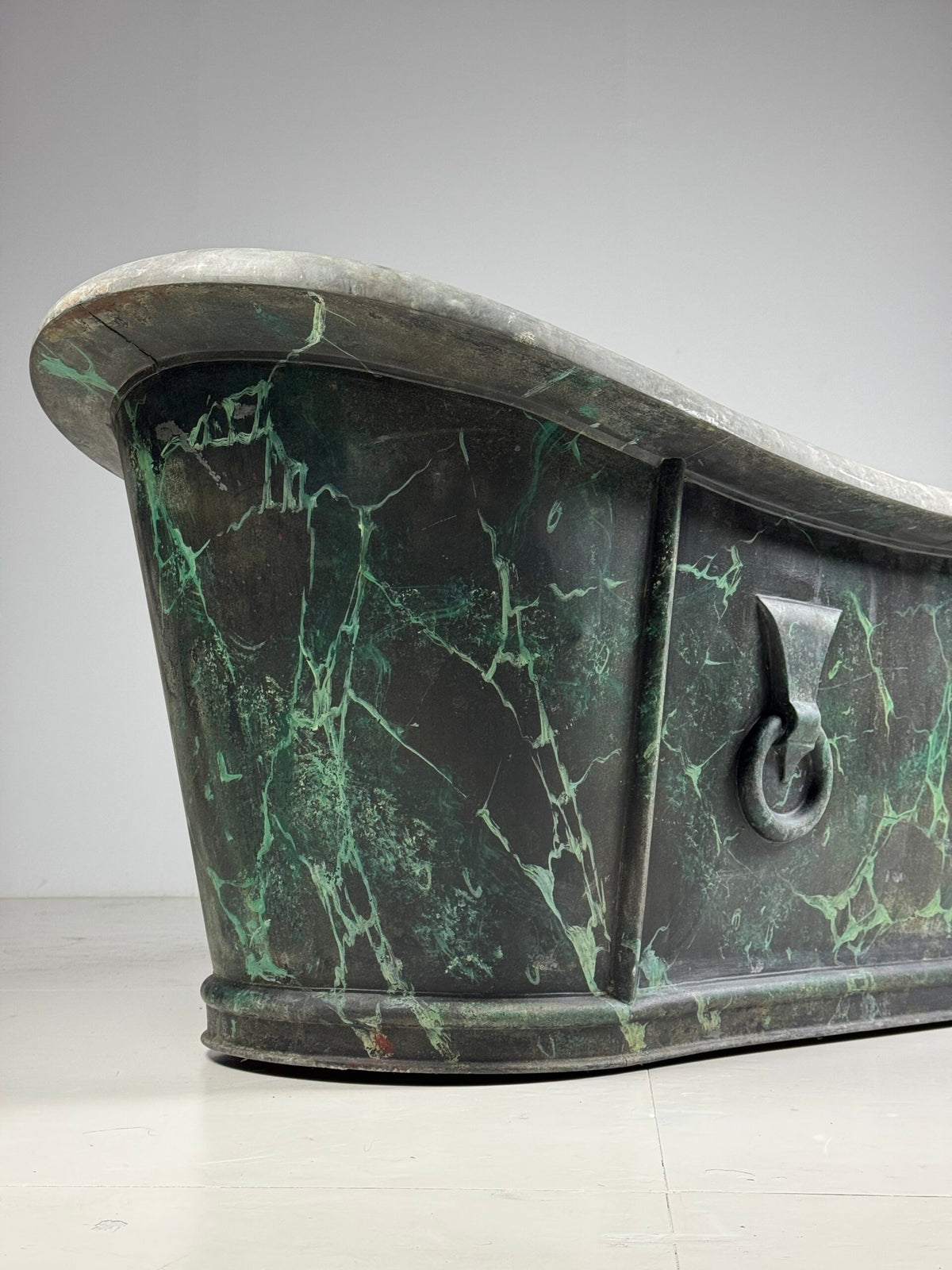 French Faux Marbre Painted Bathtub, c. 1900, photo 3