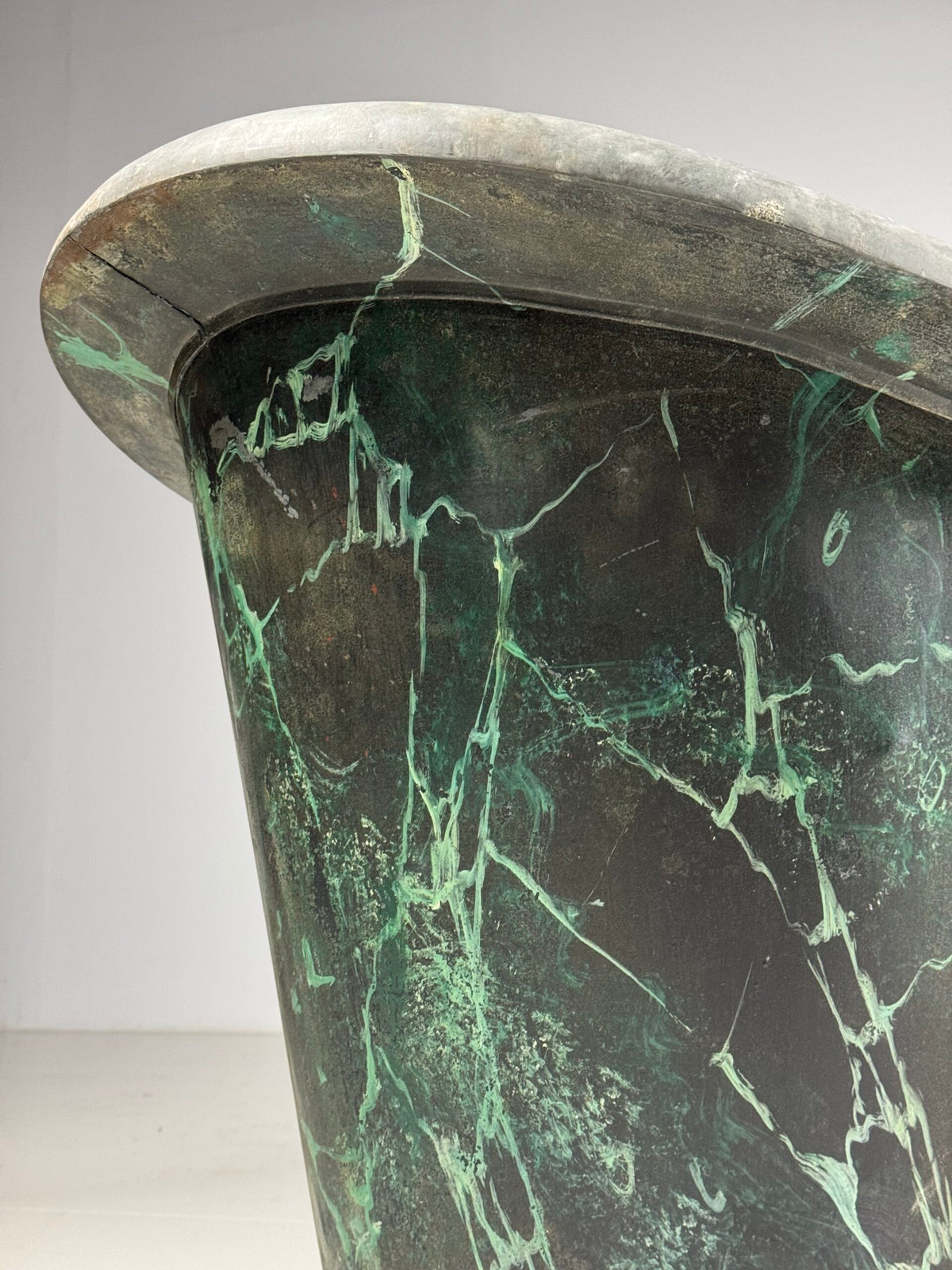 French Faux Marbre Painted Bathtub, c. 1900, photo 12
