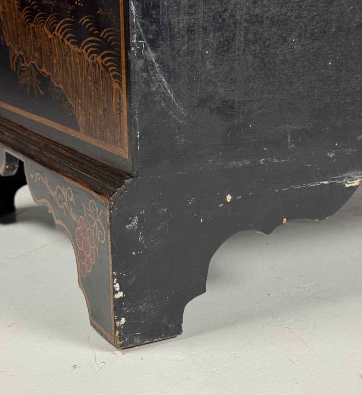 English Black Lacquer Chinoiserie Cabinet, Mid 20th Century, photo 9