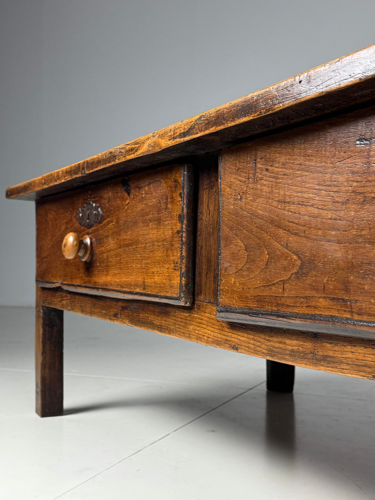 French Farmhouse Coffee Table with Two Drawers, photo 9