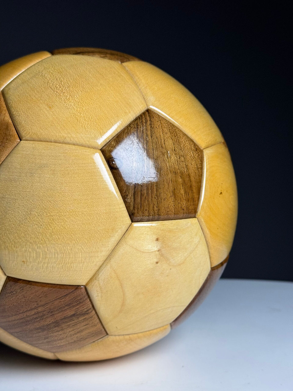Vintage Solid Hardwood Football, 1980s or 1990s, photo 5