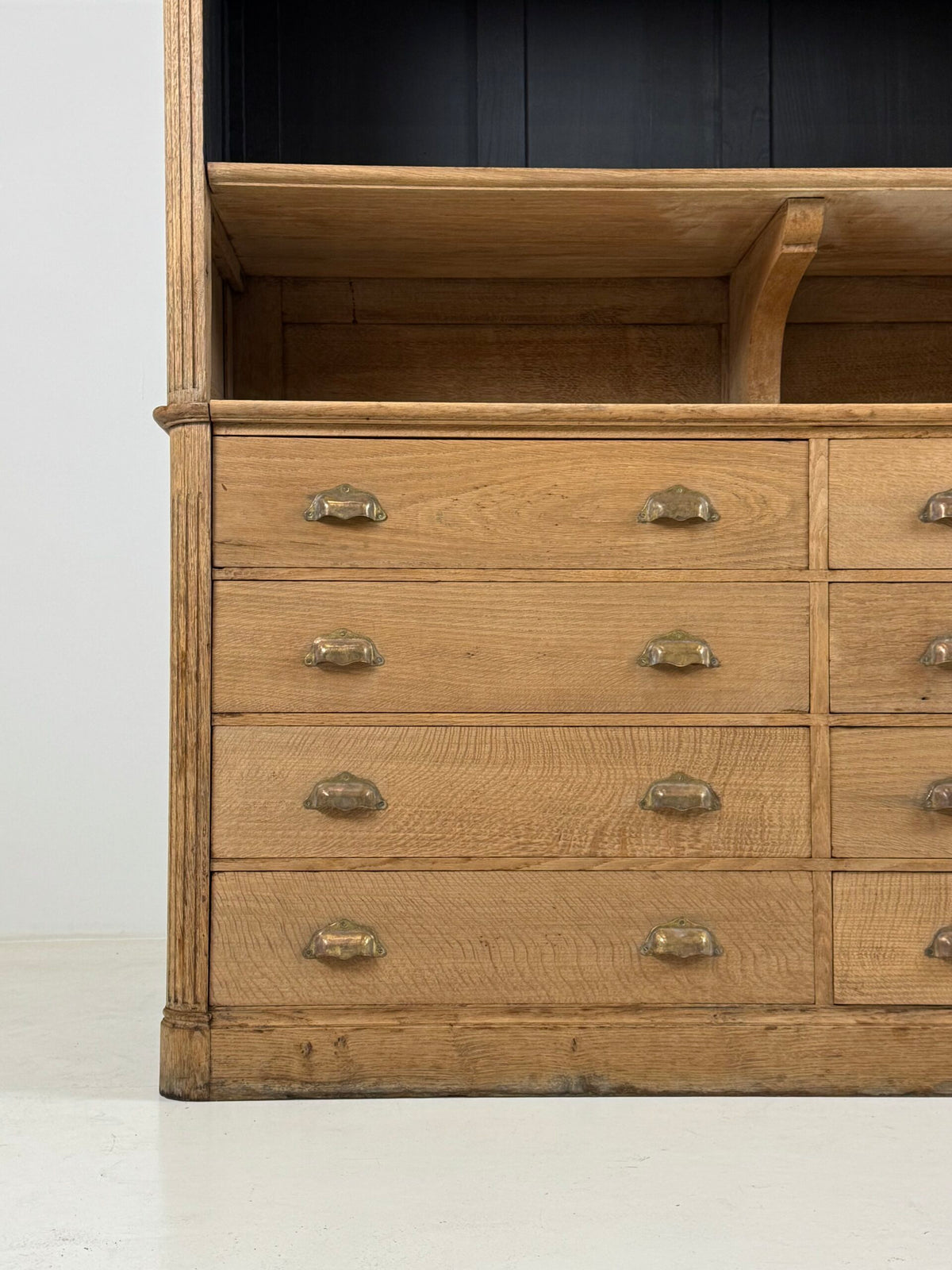 French Washed Oak Bookcase or Shop Cabinet, Early 20th Century, photo 16