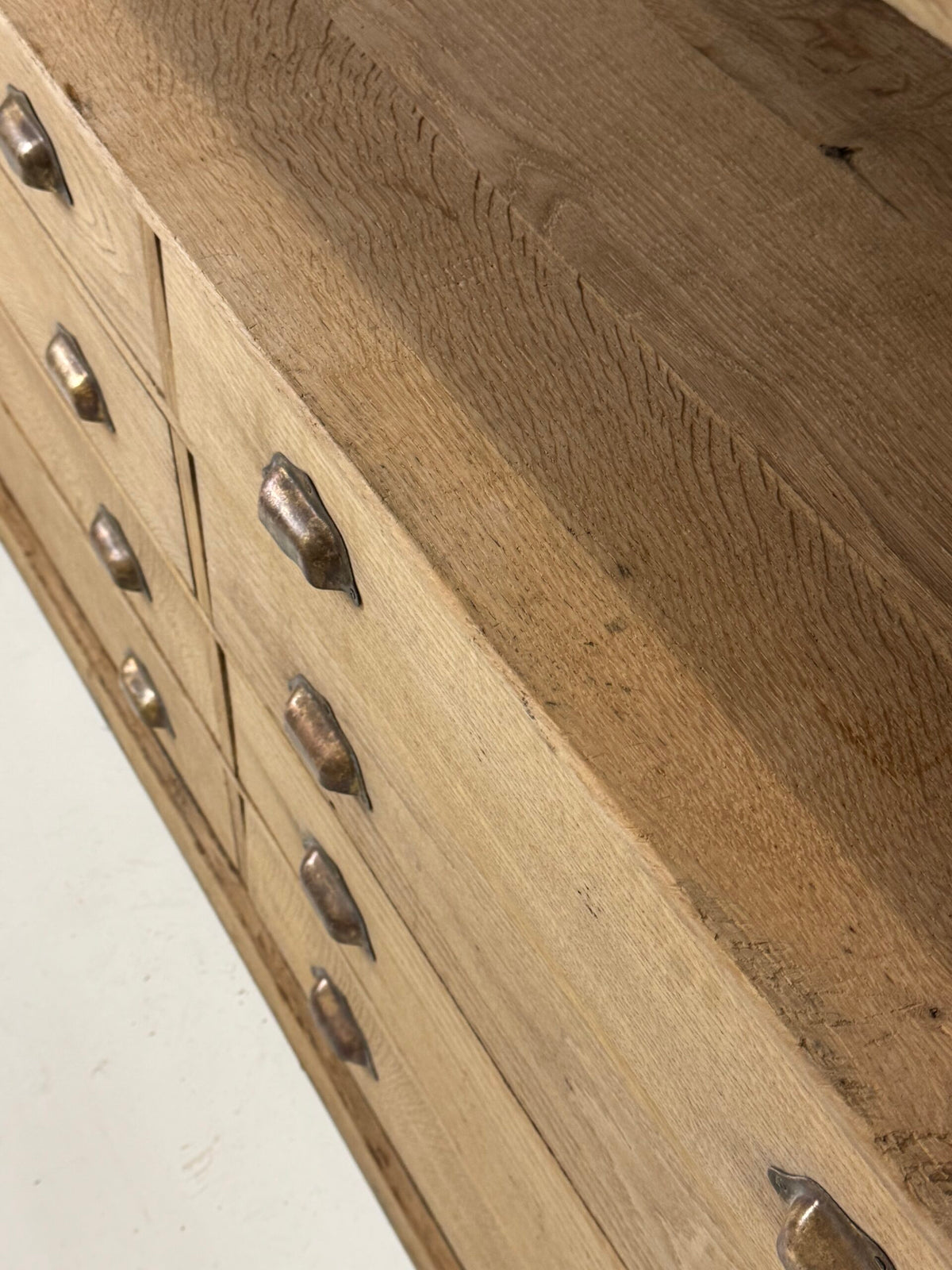 French Washed Oak Bookcase or Shop Cabinet, Early 20th Century, photo 4