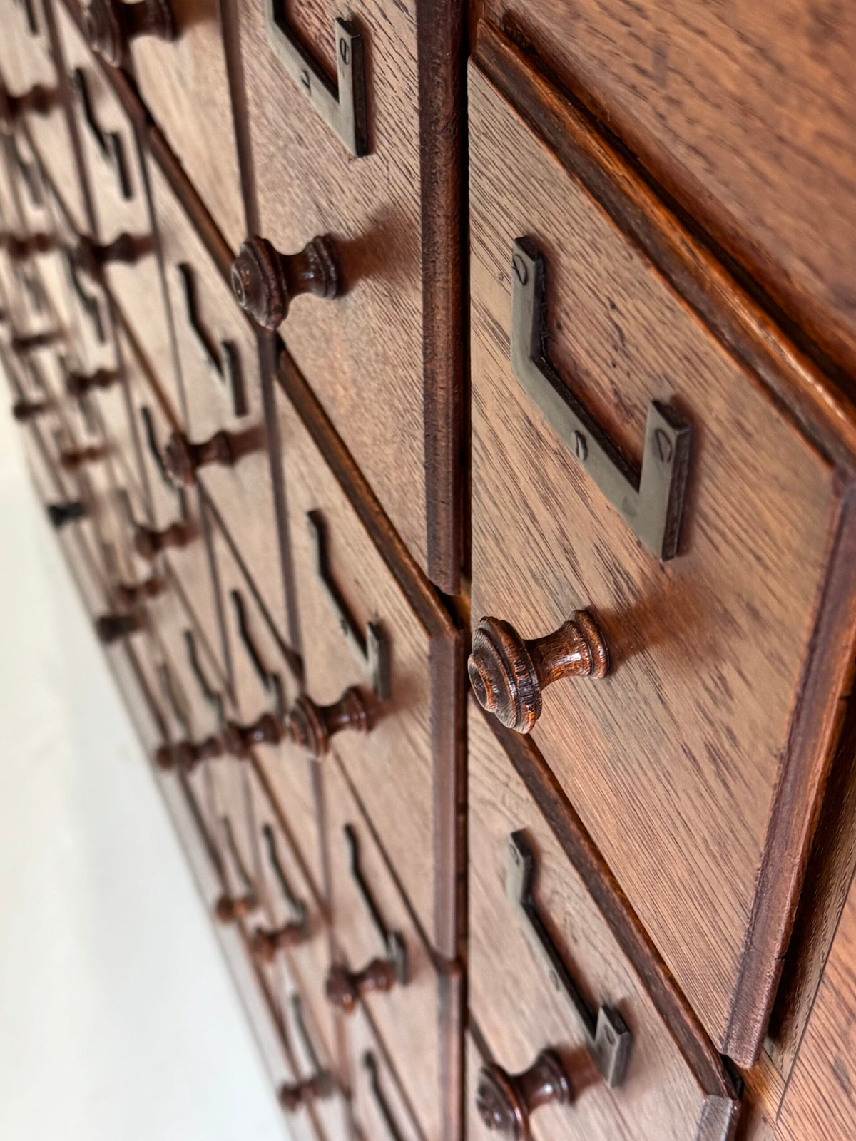 Oak Apothecary Cabinet with 60 Drawers, Brussels Palace of Justice, c. 1920, photo 18