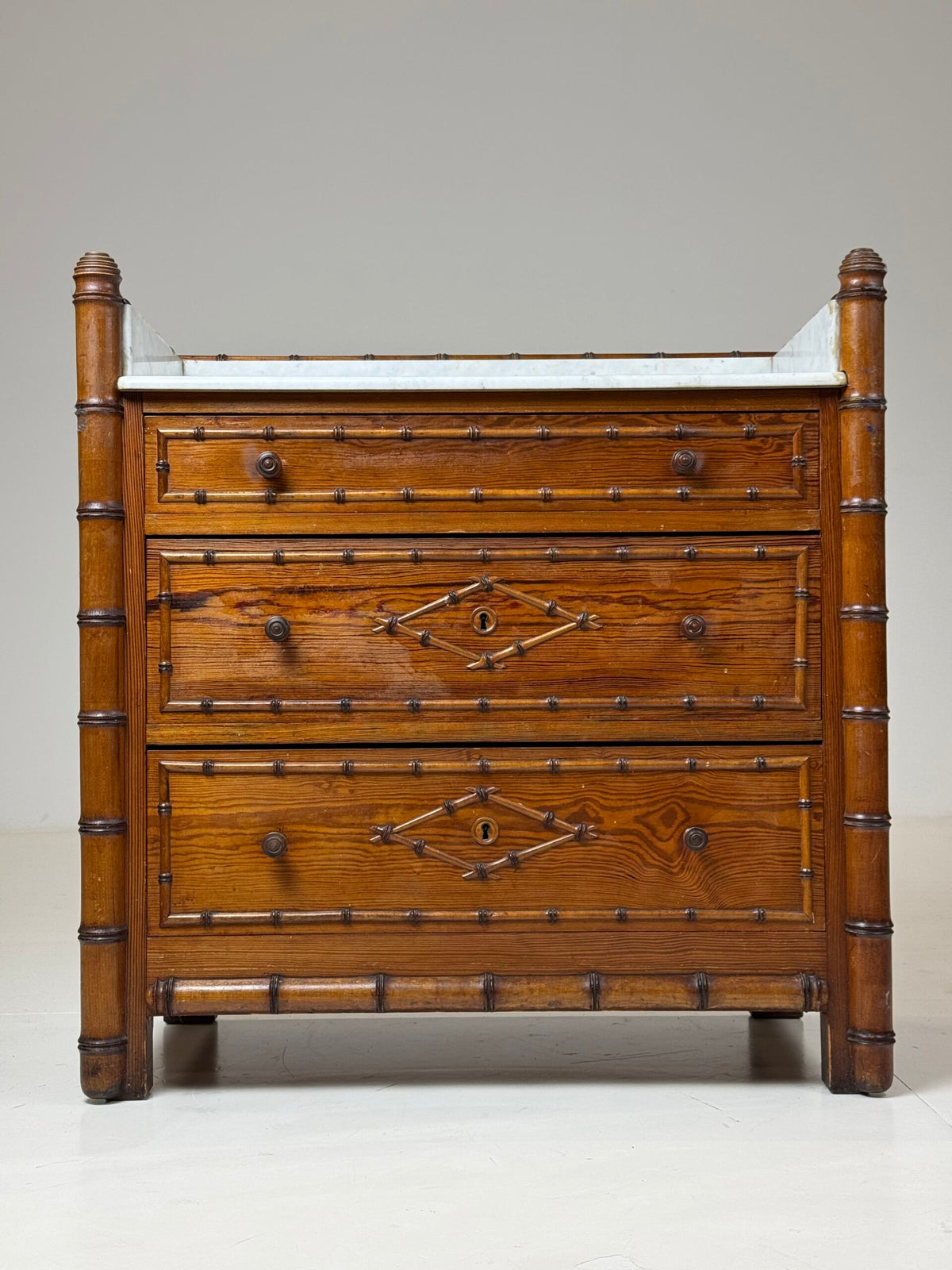 Faux Bamboo Commode with Marble Top, France or Belgium, c. 1900, photo 3
