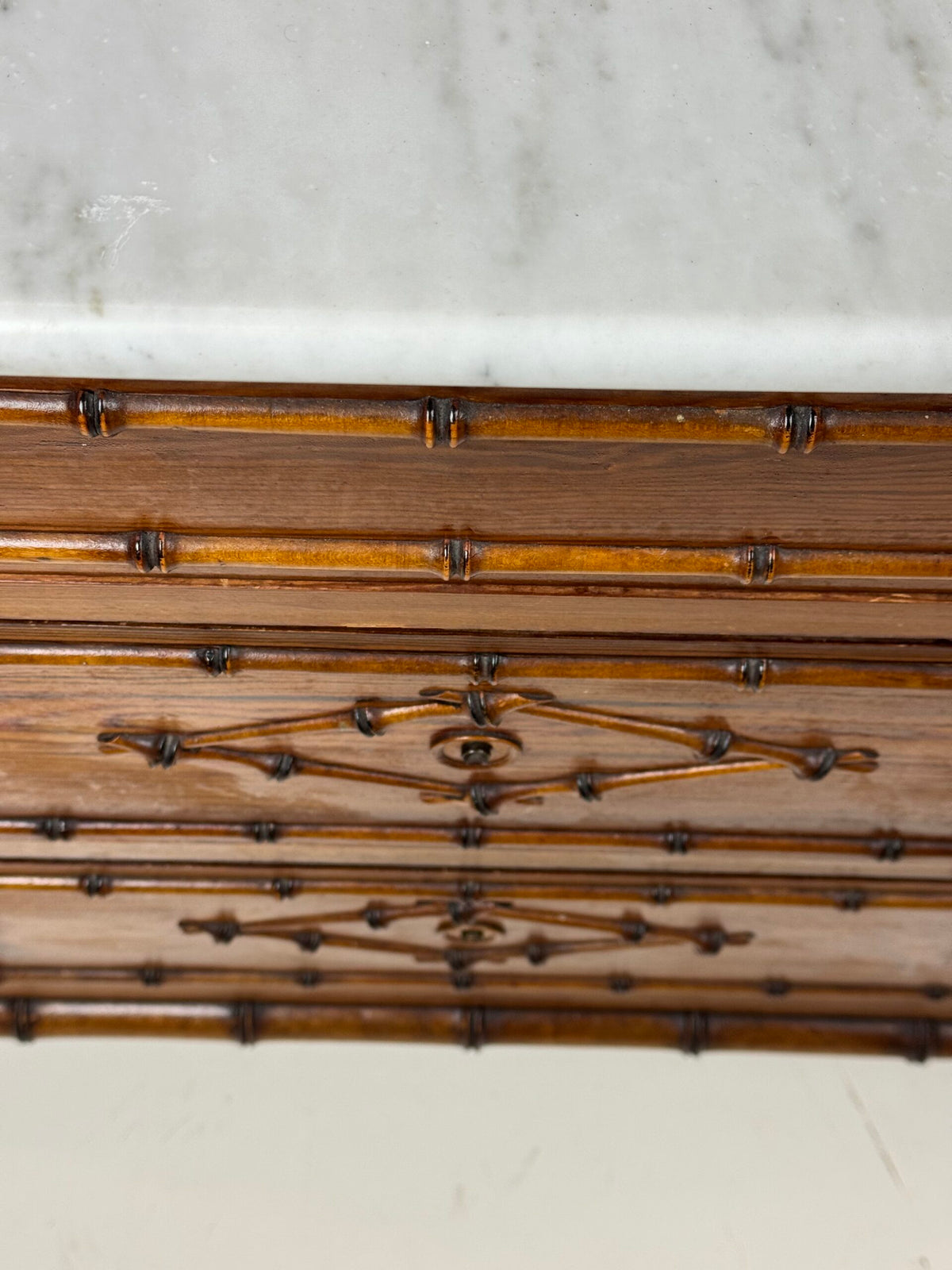 Faux Bamboo Commode with Marble Top, France or Belgium, c. 1900, photo 8