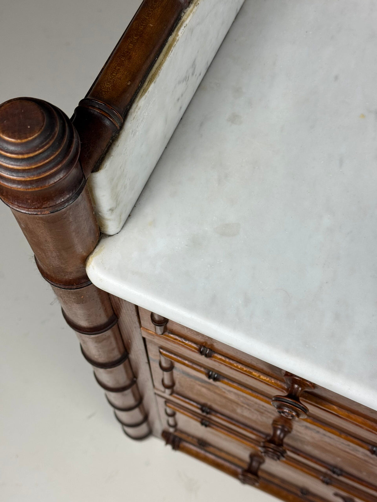 Faux Bamboo Commode with Marble Top, France or Belgium, c. 1900, photo 10