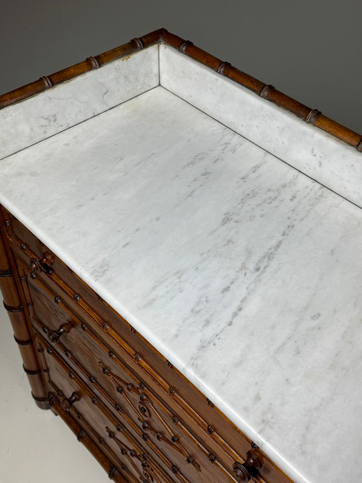 Faux Bamboo Commode with Marble Top, France or Belgium, c. 1900, photo 15