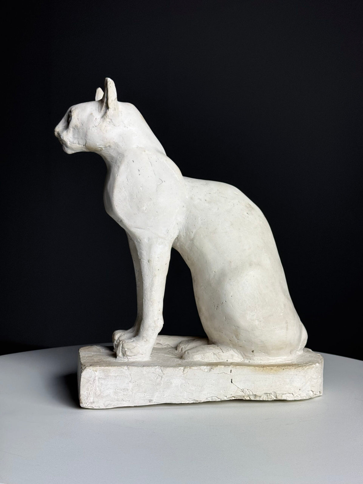 French Plaster Cat Figurine, 20th Century, photo 1