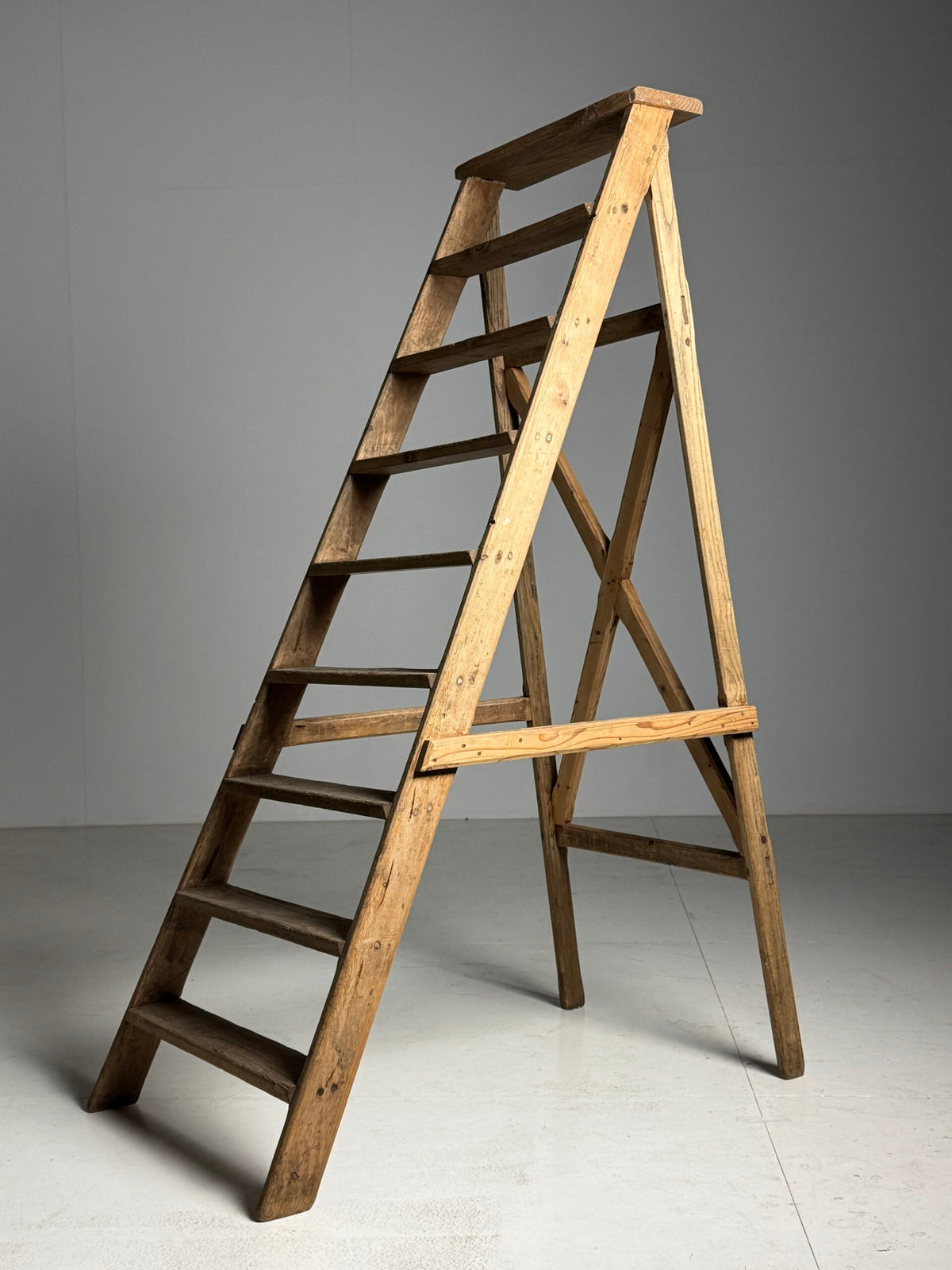 French Pine Library Steps, 20th Century, photo 1