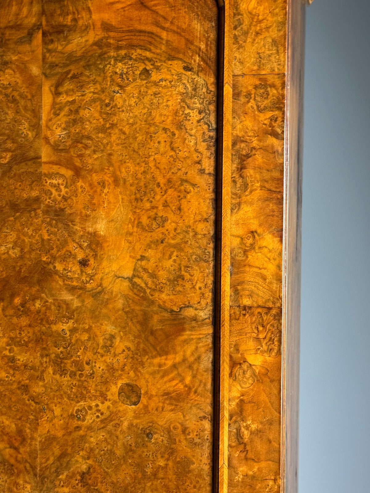English Burr Walnut Bureau Bookcase, Early 19th Century, photo 6