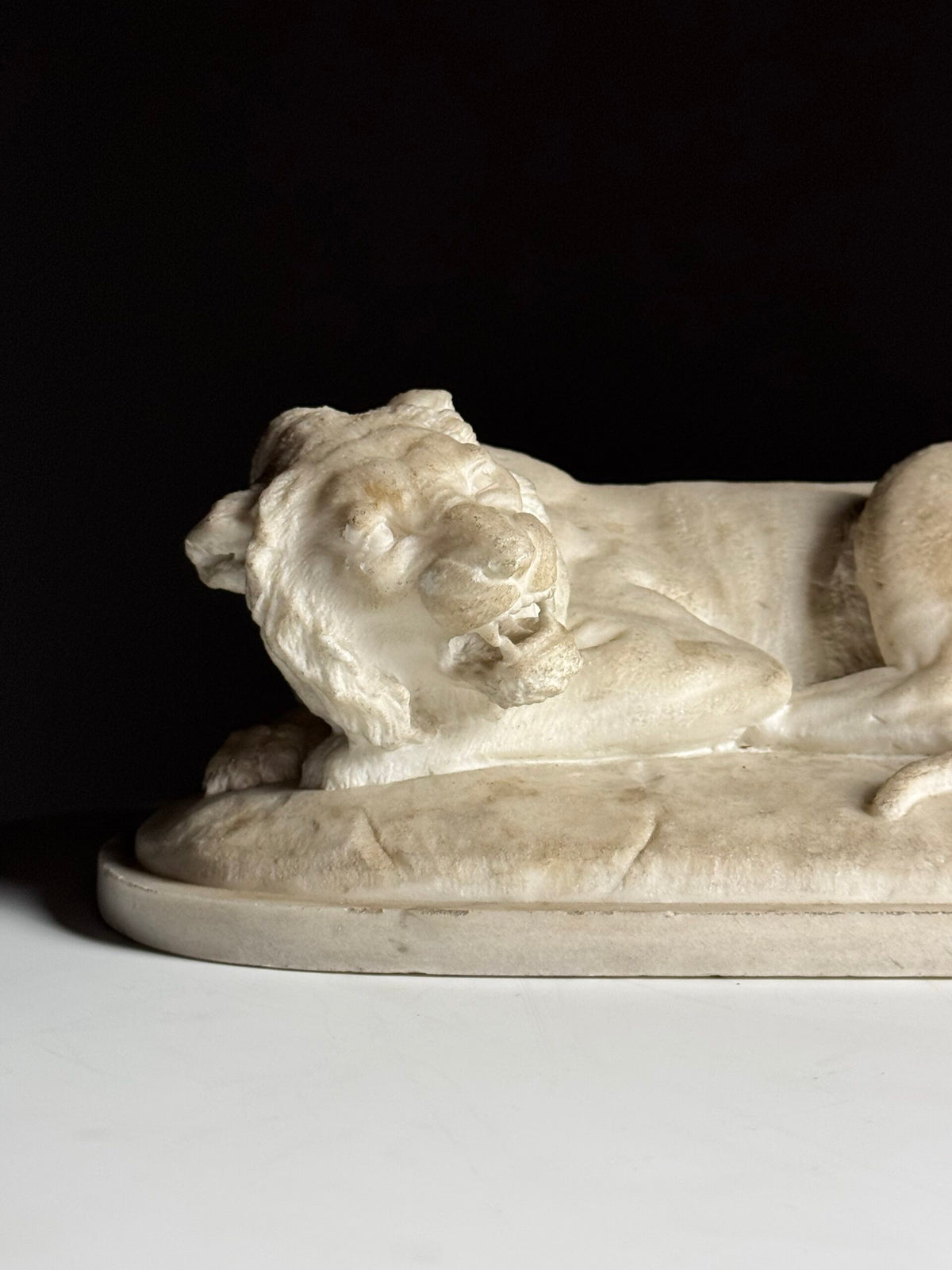 Cast Marble Sculpture of a Reclining Lion, photo 24