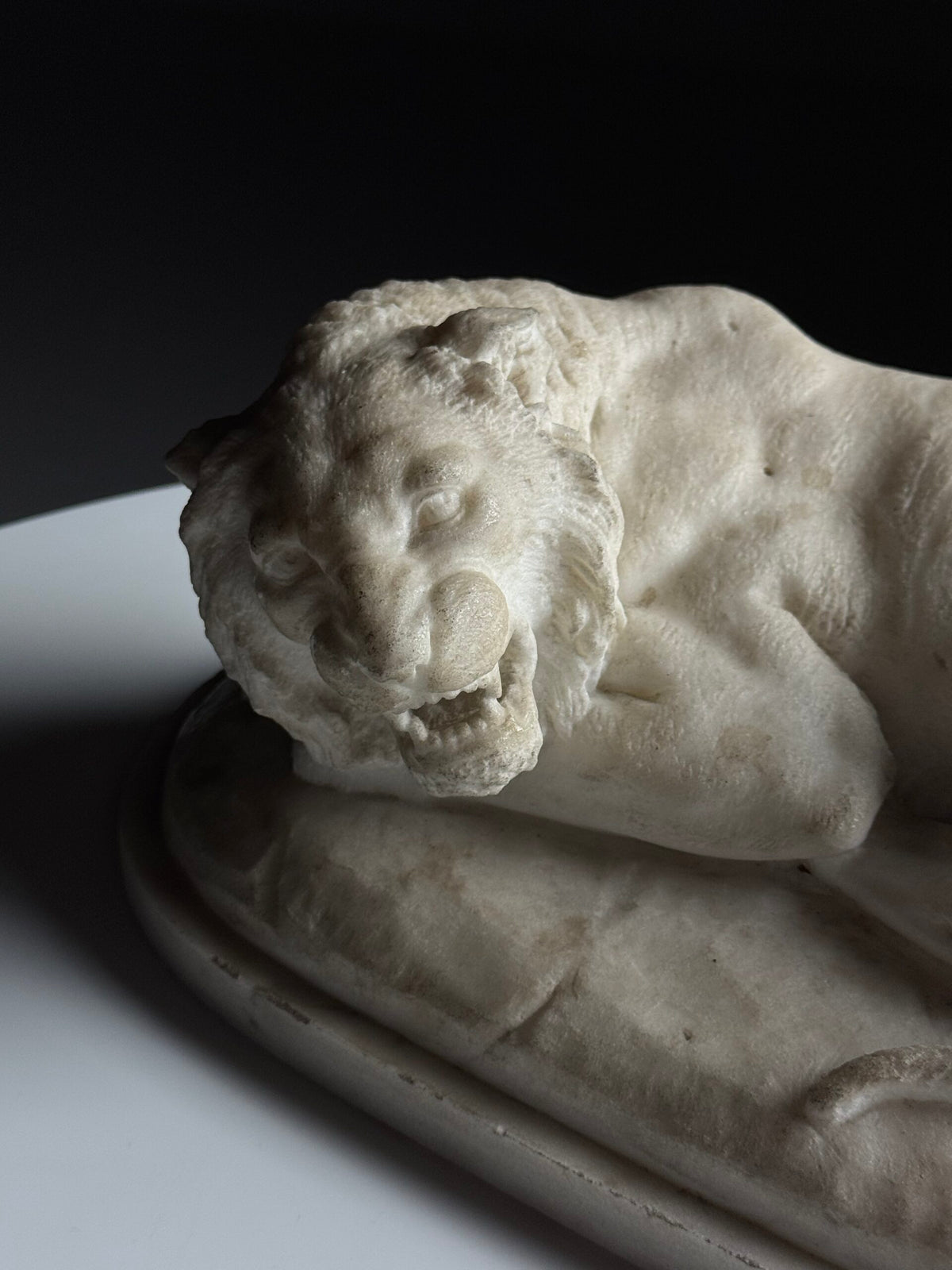 Cast Marble Sculpture of a Reclining Lion, photo 6