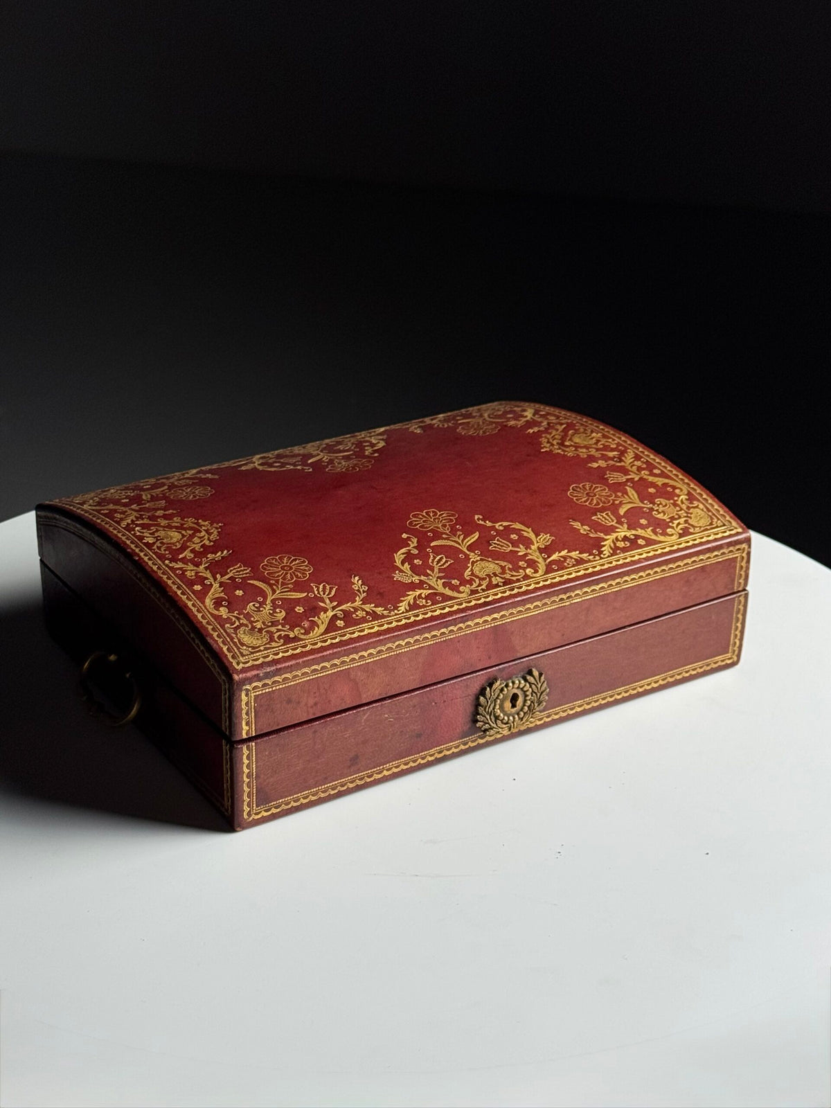 Red Leather Jewellery Box, France, Mid 20th Century, photo 15