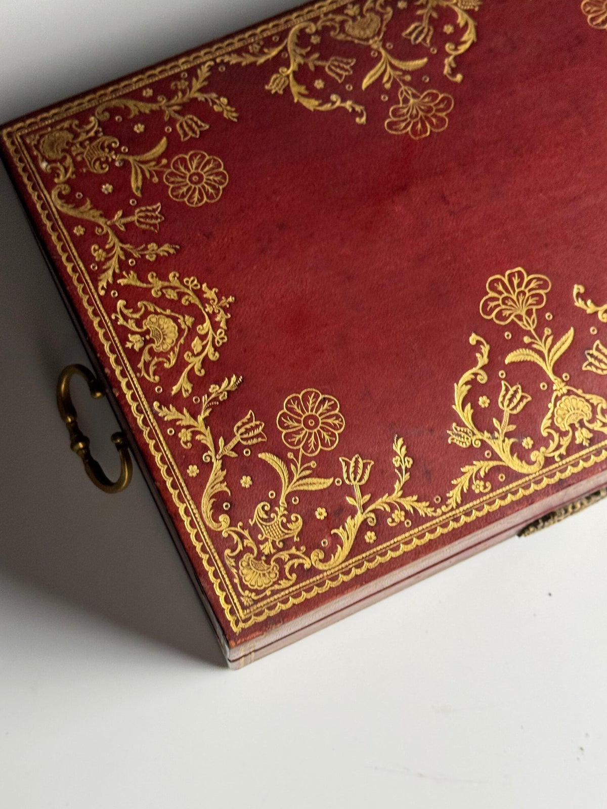 Red Leather Jewellery Box, France, Mid 20th Century, photo 11