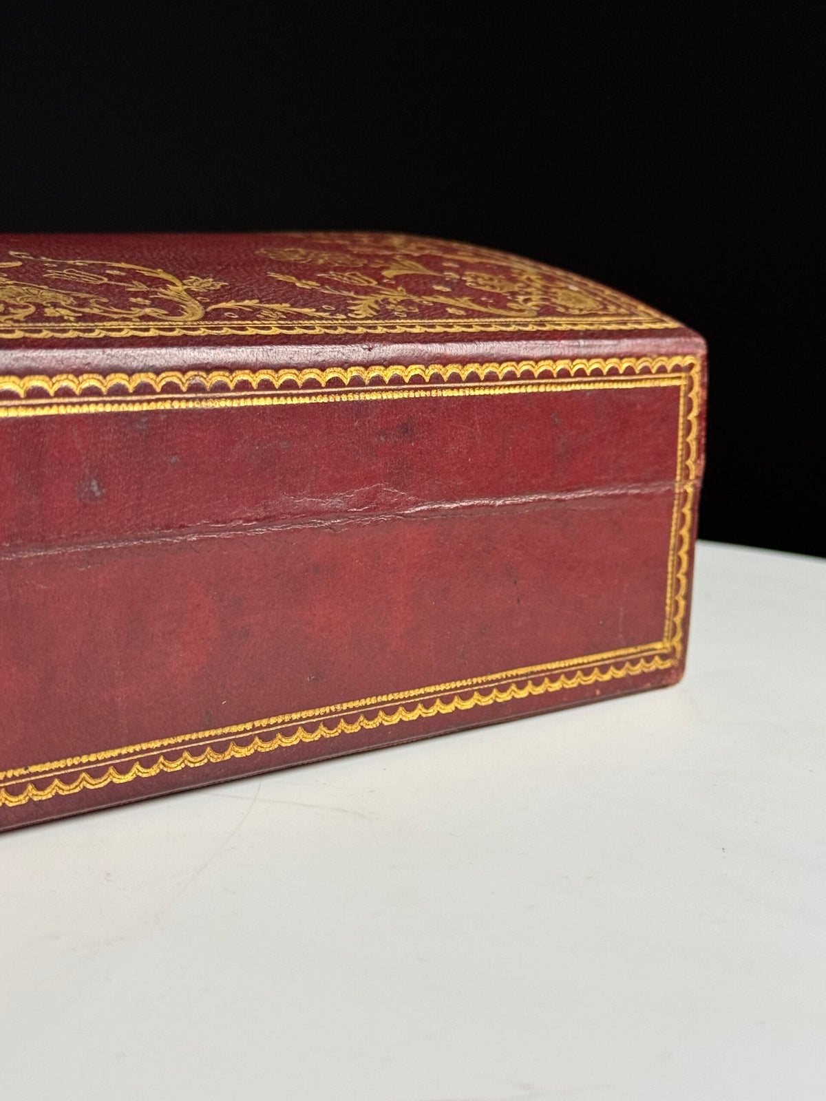 Red Leather Jewellery Box, France, Mid 20th Century, photo 5