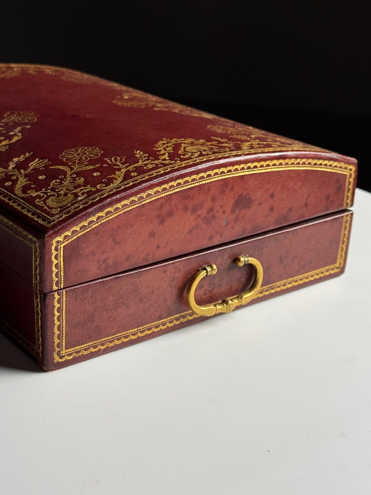 Red Leather Jewellery Box, France, Mid 20th Century, photo 4