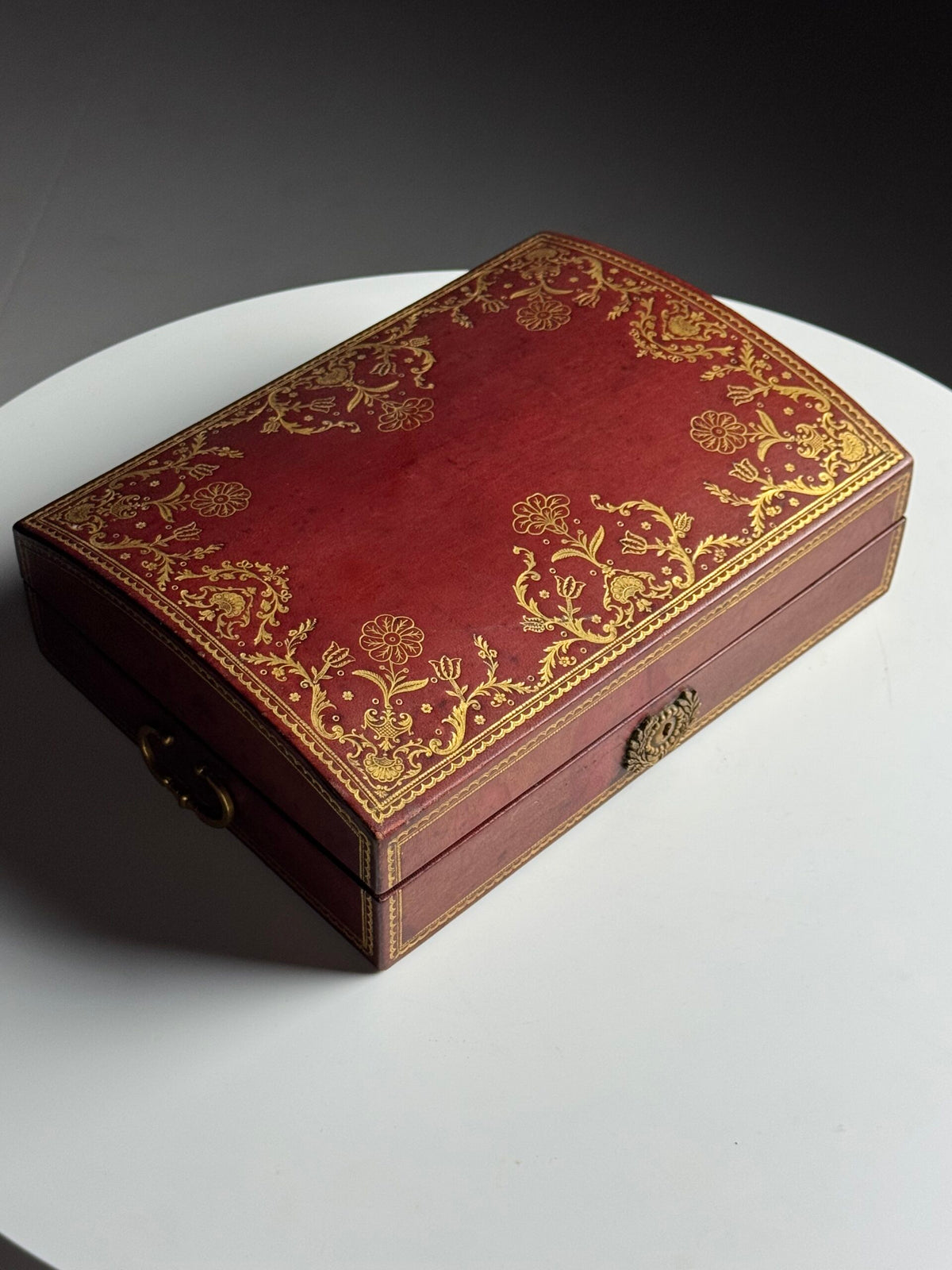 Red Leather Jewellery Box, France, Mid 20th Century, photo 3