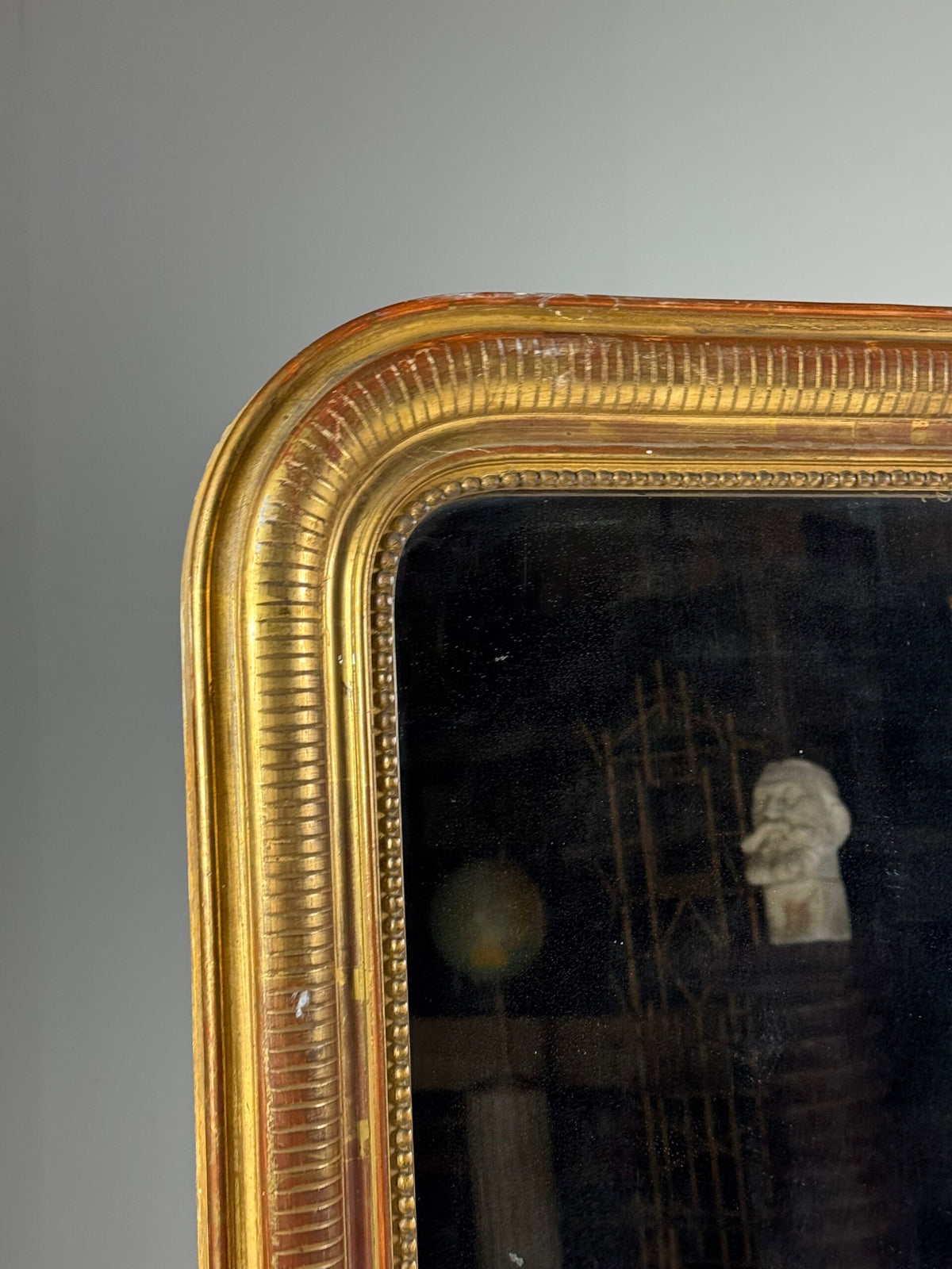 Louis Philippe Giltwood Overmantel Mirror, Late 19th Century, photo 5