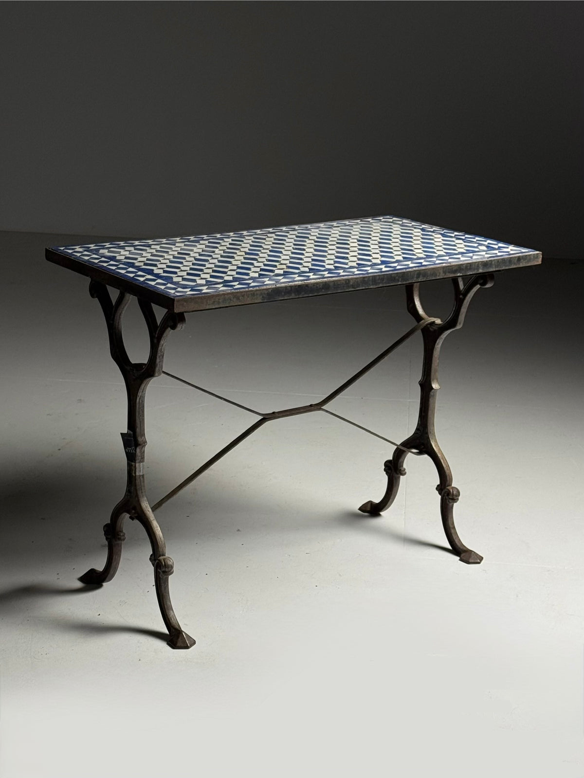 Early 20th Century Cast Iron Console Table with Mosaic Tile Top, photo 14