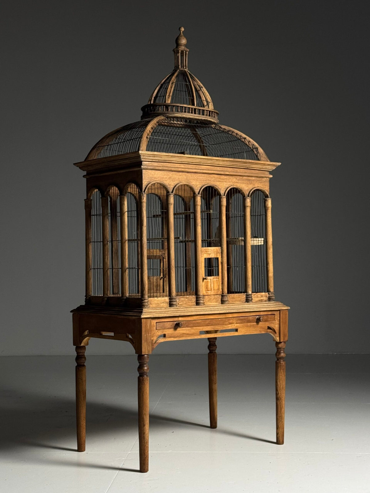 Vintage Solid Teak Birdcage on Legs, photo 2