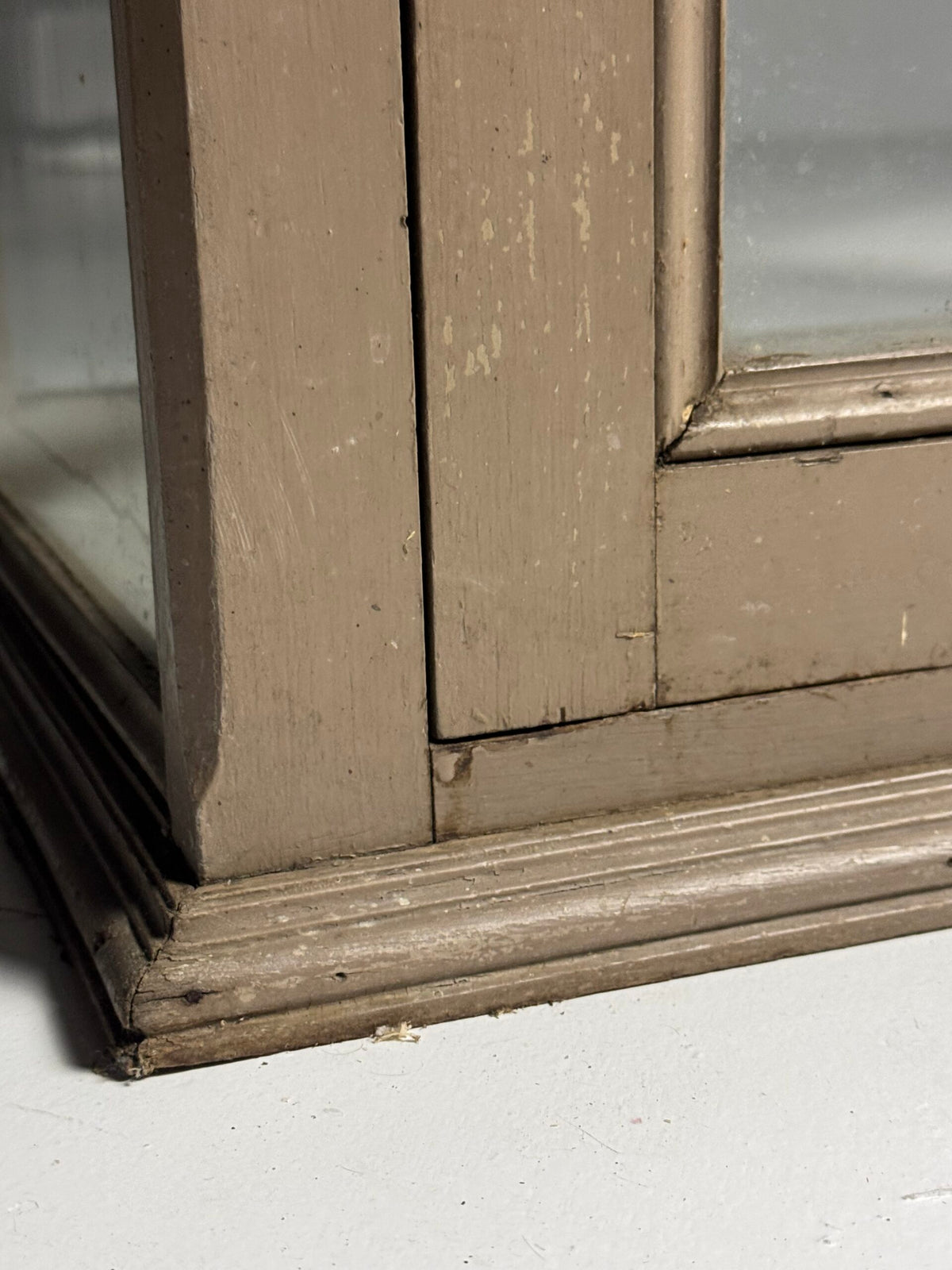 French Grey Painted Pine Display Cabinet, Early 20th Century, photo 6