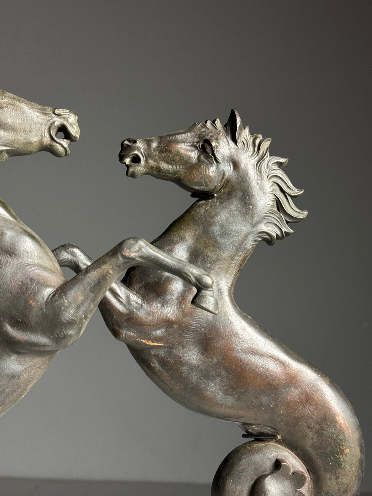 Bronze Seahorse Sculpture in Two Halves, France, c. 1960, photo 2