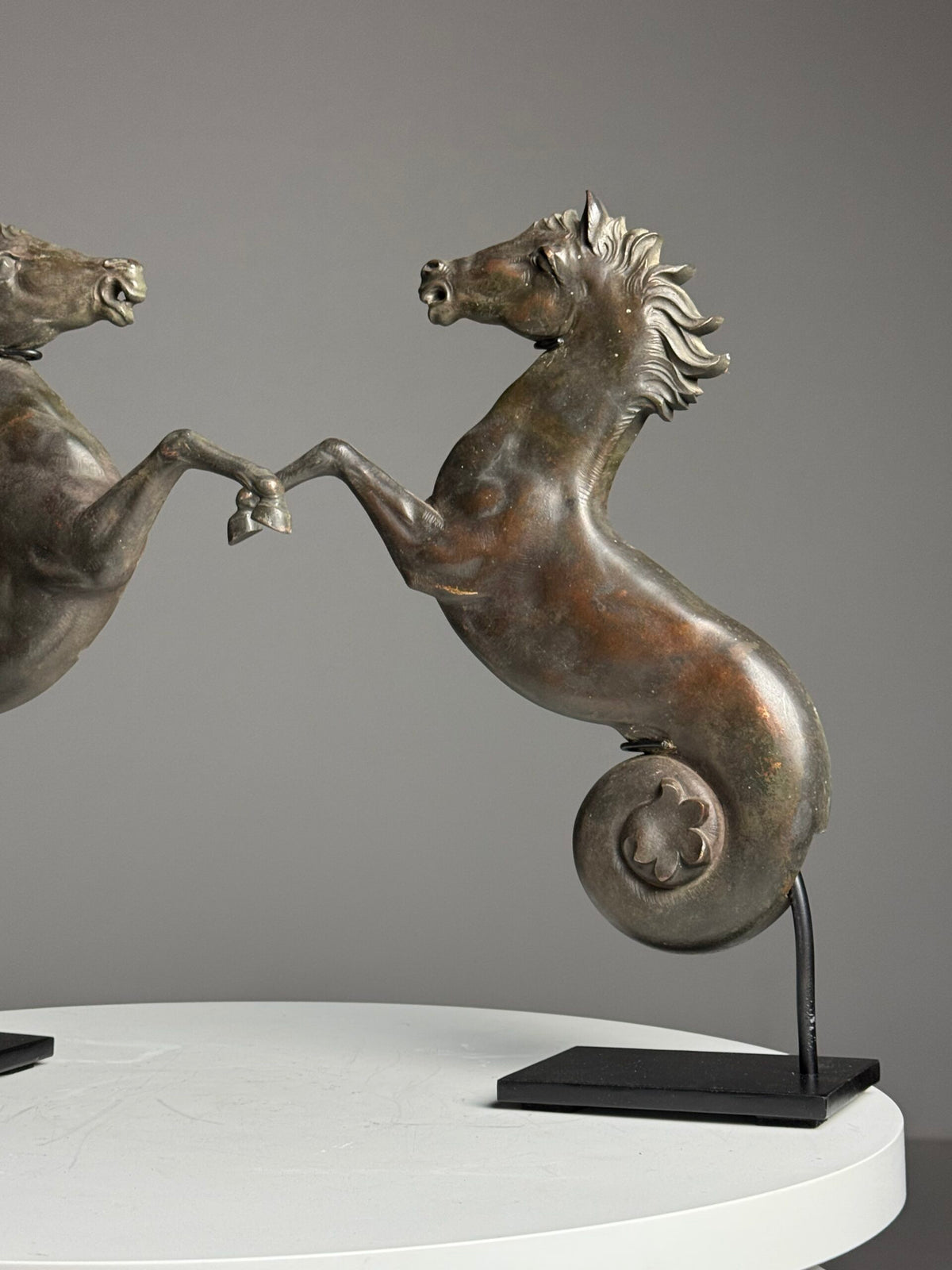Bronze Seahorse Sculpture in Two Halves, France, c. 1960, photo 4
