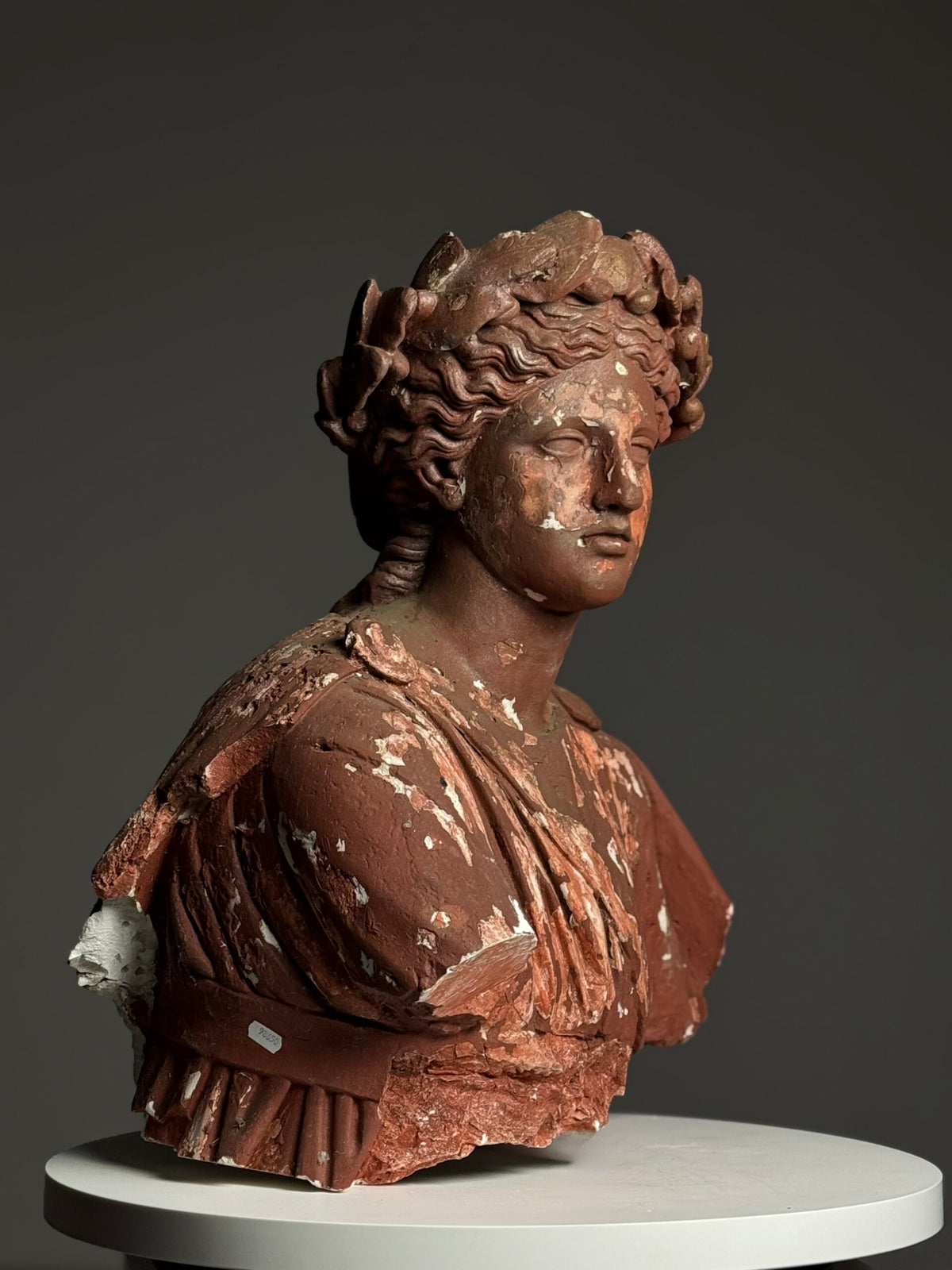 Plaster Statue of a Greek Goddess, Terracotta Painted, Early 20th Century, photo 4
