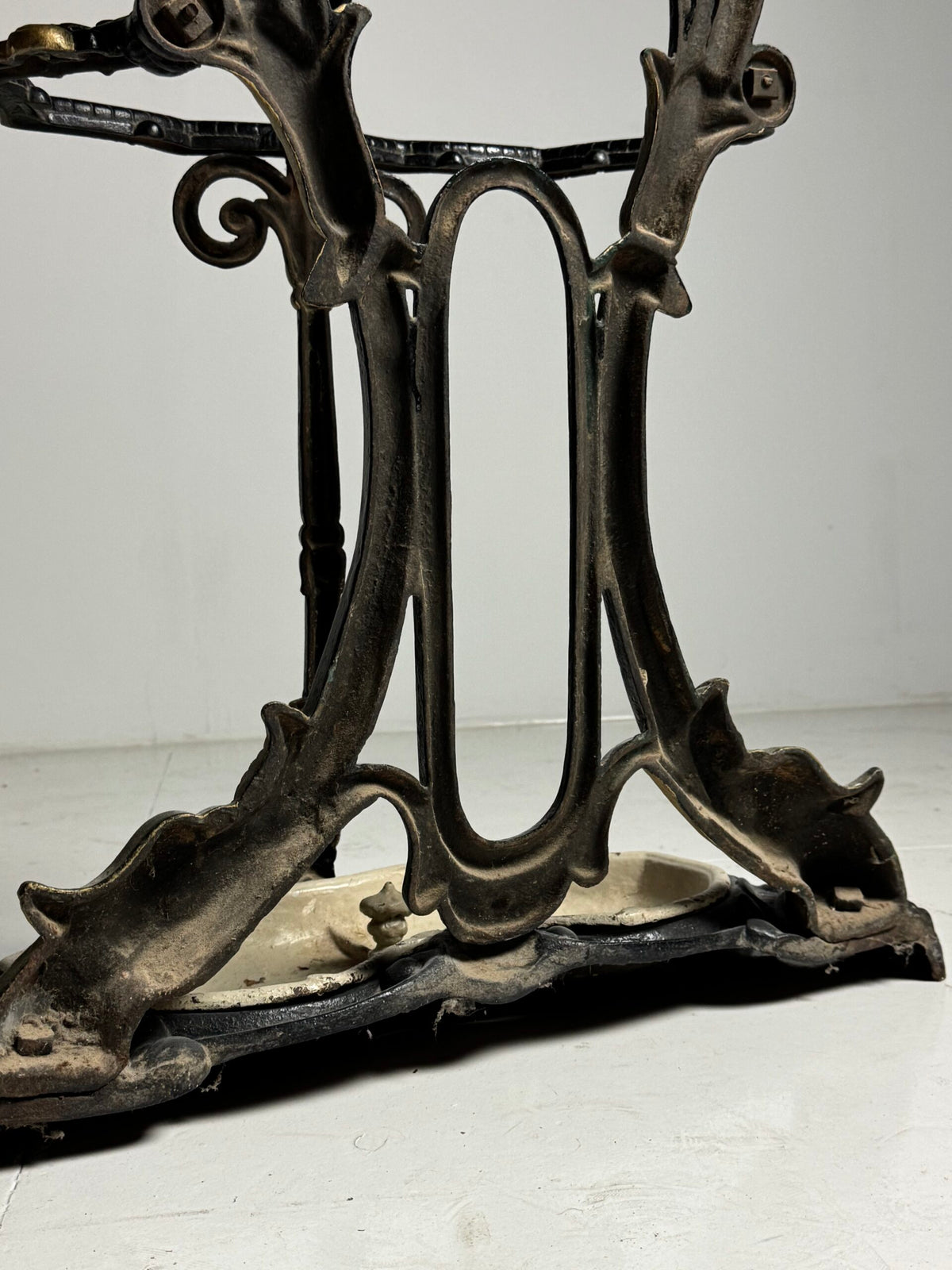 French Cast Iron Hall Stand with Umbrella Holder, 19th Century, photo 29