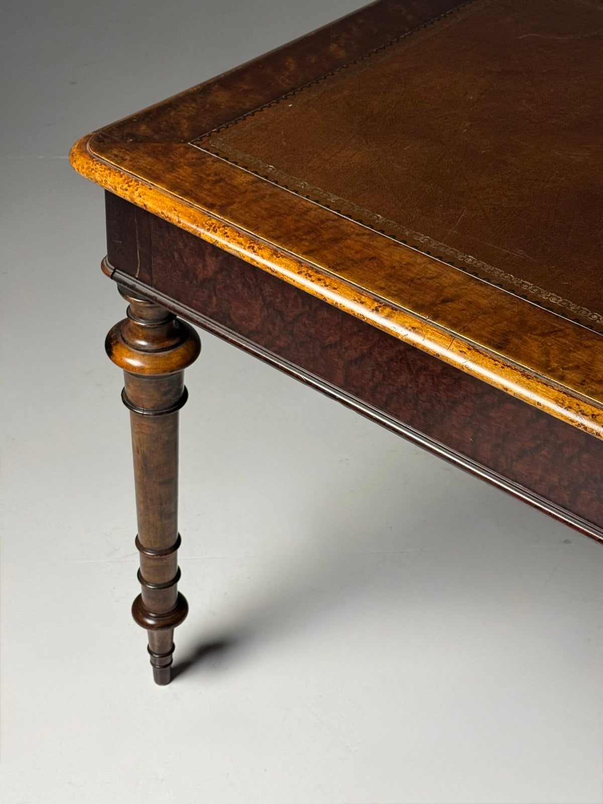 Victorian Mahogany Writing Table with Leather Top, 1850 to 1870, photo 13