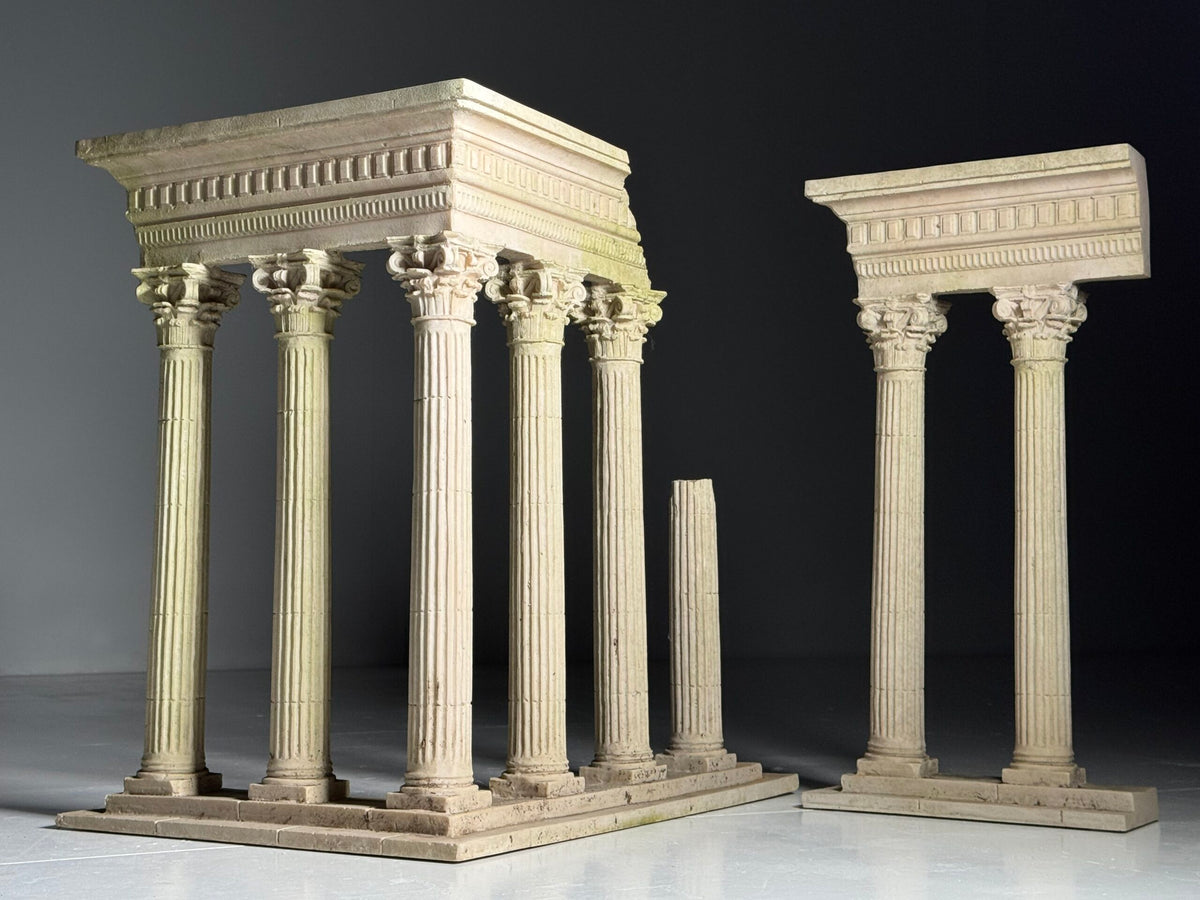 Grand Tour Cast Marble Models of Roman Temple Ruins, Mid 20th Century, photo 13