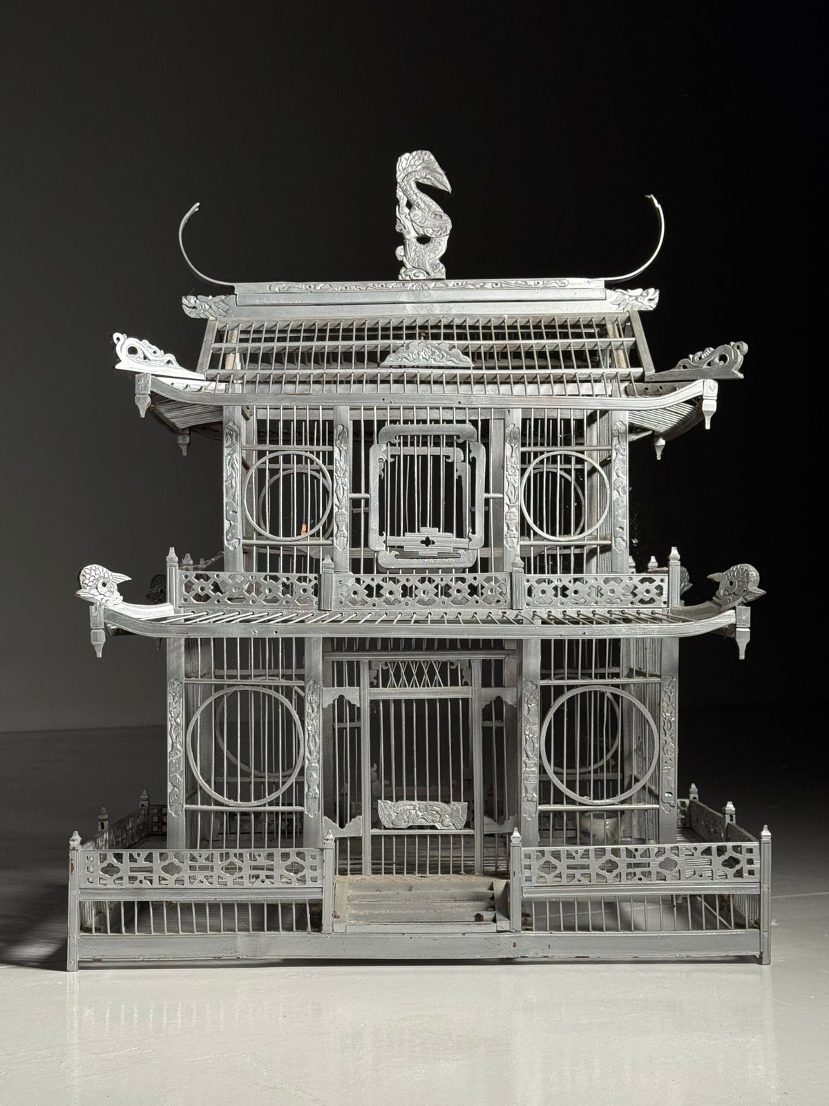 Asian Style Wooden Birdcage, Mid 20th Century, photo 3