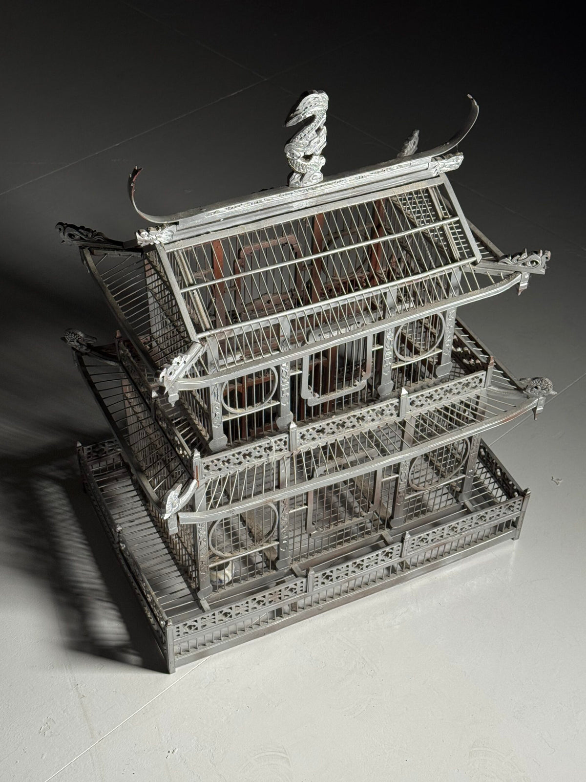 Asian Style Wooden Birdcage, Mid 20th Century, photo 13