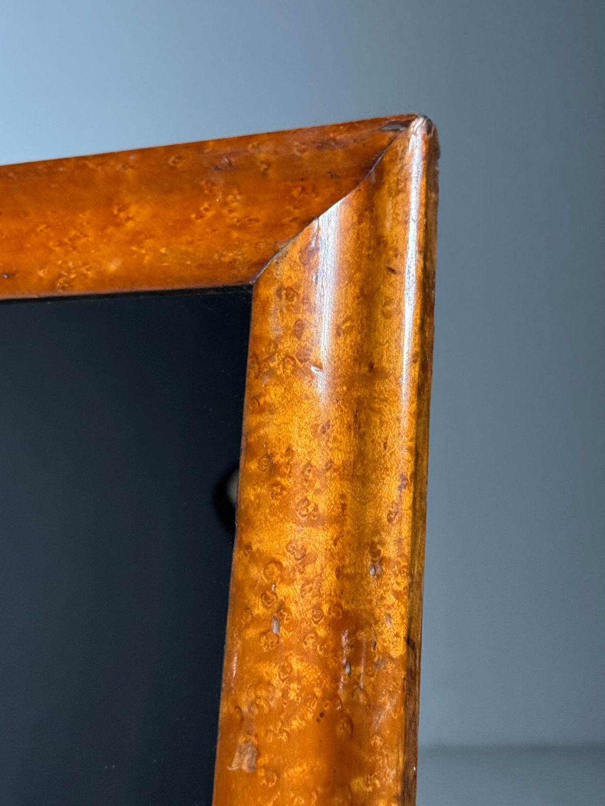 Pair of Burr Wood Veneer Mirrors, Early 1900s, photo 9
