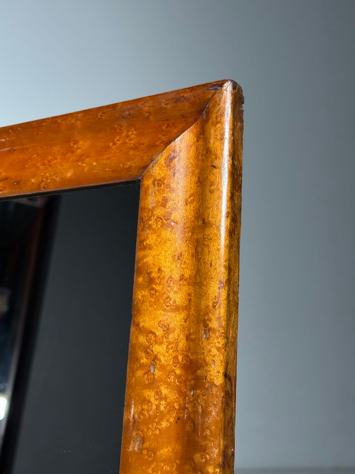 Pair of Burr Wood Veneer Mirrors, Early 1900s, photo 8