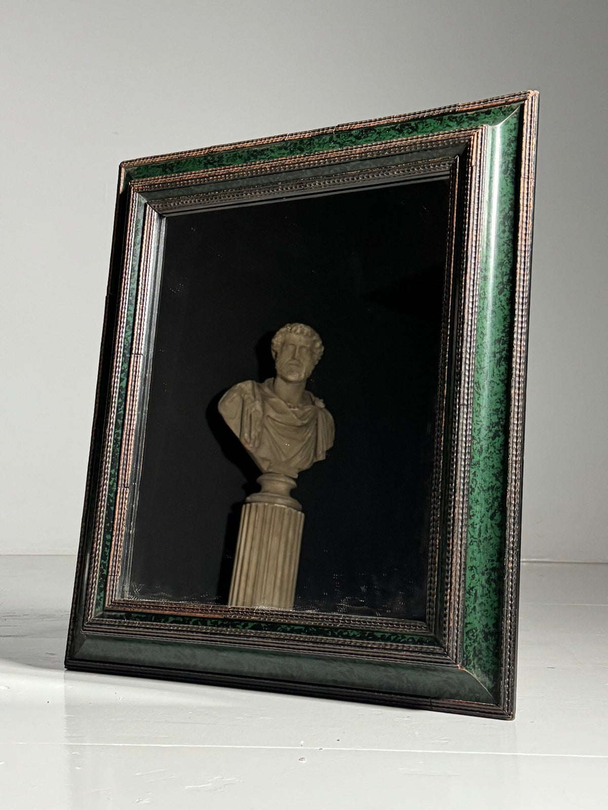 Green and Black Ripple Frame Mirror, Late 20th Century, photo 1