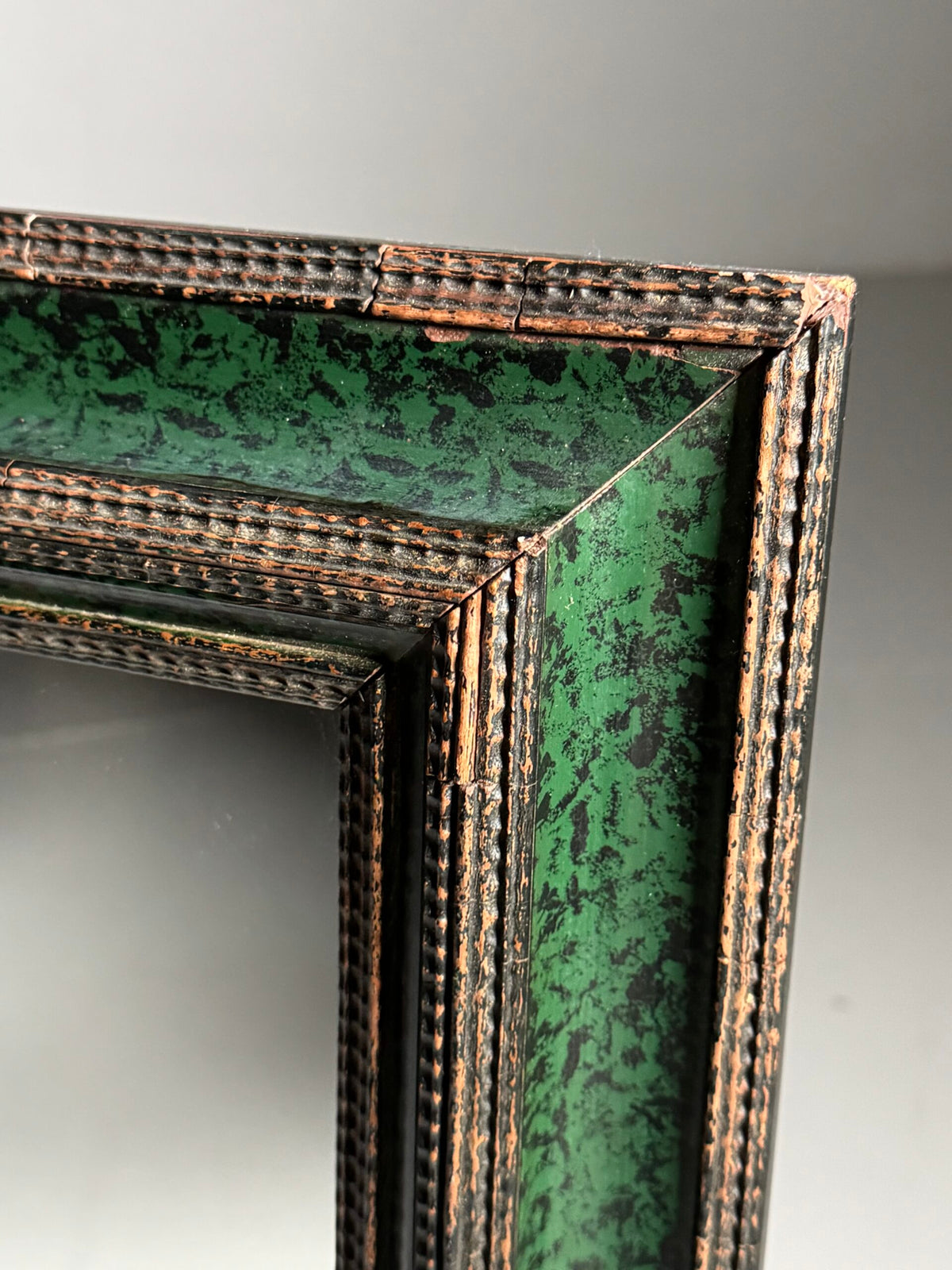 Green and Black Ripple Frame Mirror, Late 20th Century, photo 5