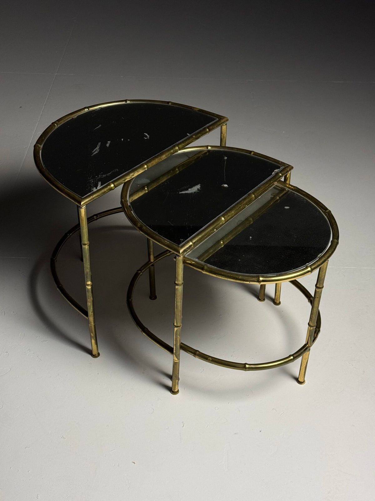 Set of Three Faux Bamboo Nesting Tables, 1960s to 1970s, photo 6