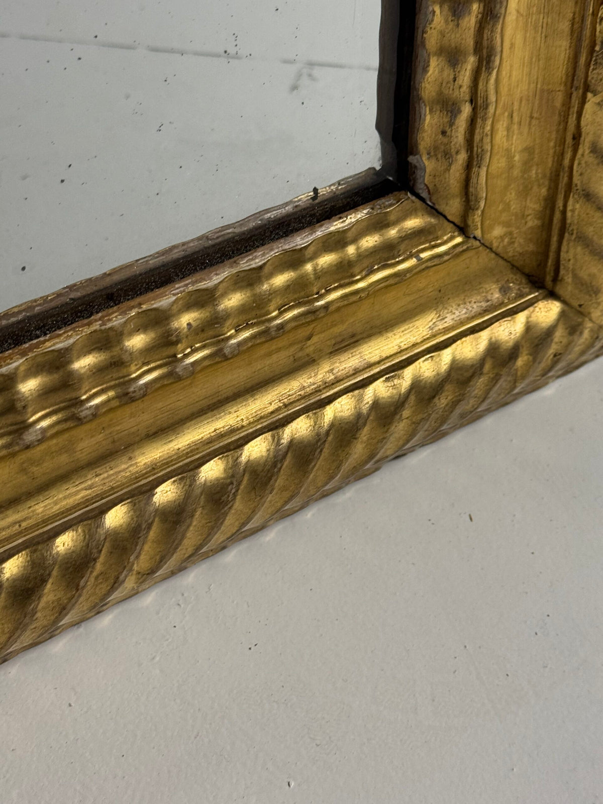 Very Large French Giltwood Ripple Frame Mirror, 187 cm, photo 9