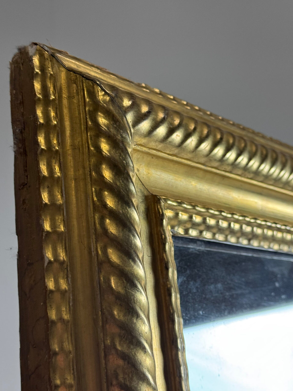 Very Large French Giltwood Ripple Frame Mirror, 187 cm, photo 7