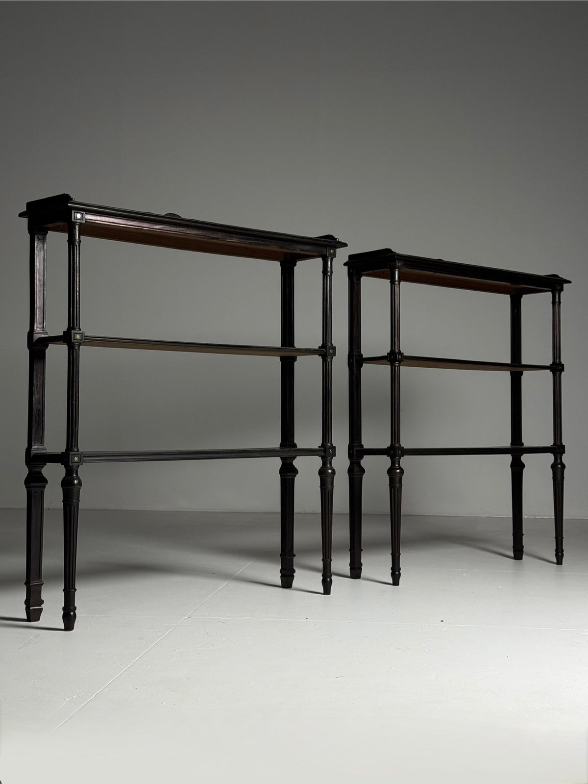 Pair of Louis XVI Style Oak Etageres, France, Mid 20th Century, photo 16