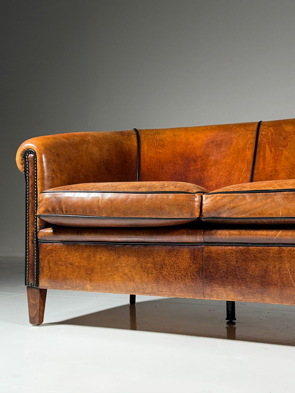 Spacious Three Seater Sheepskin Leather Sofa, photo 15
