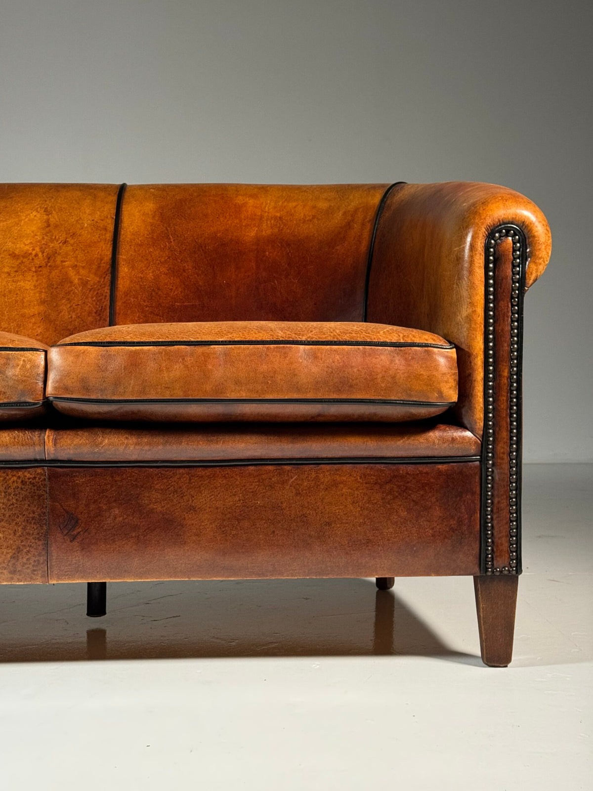 Spacious Three Seater Sheepskin Leather Sofa, photo 14